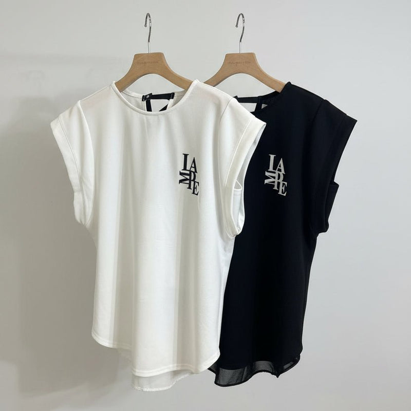 【select】カットジョーゼットミックスロゴTEE - Champdelarose