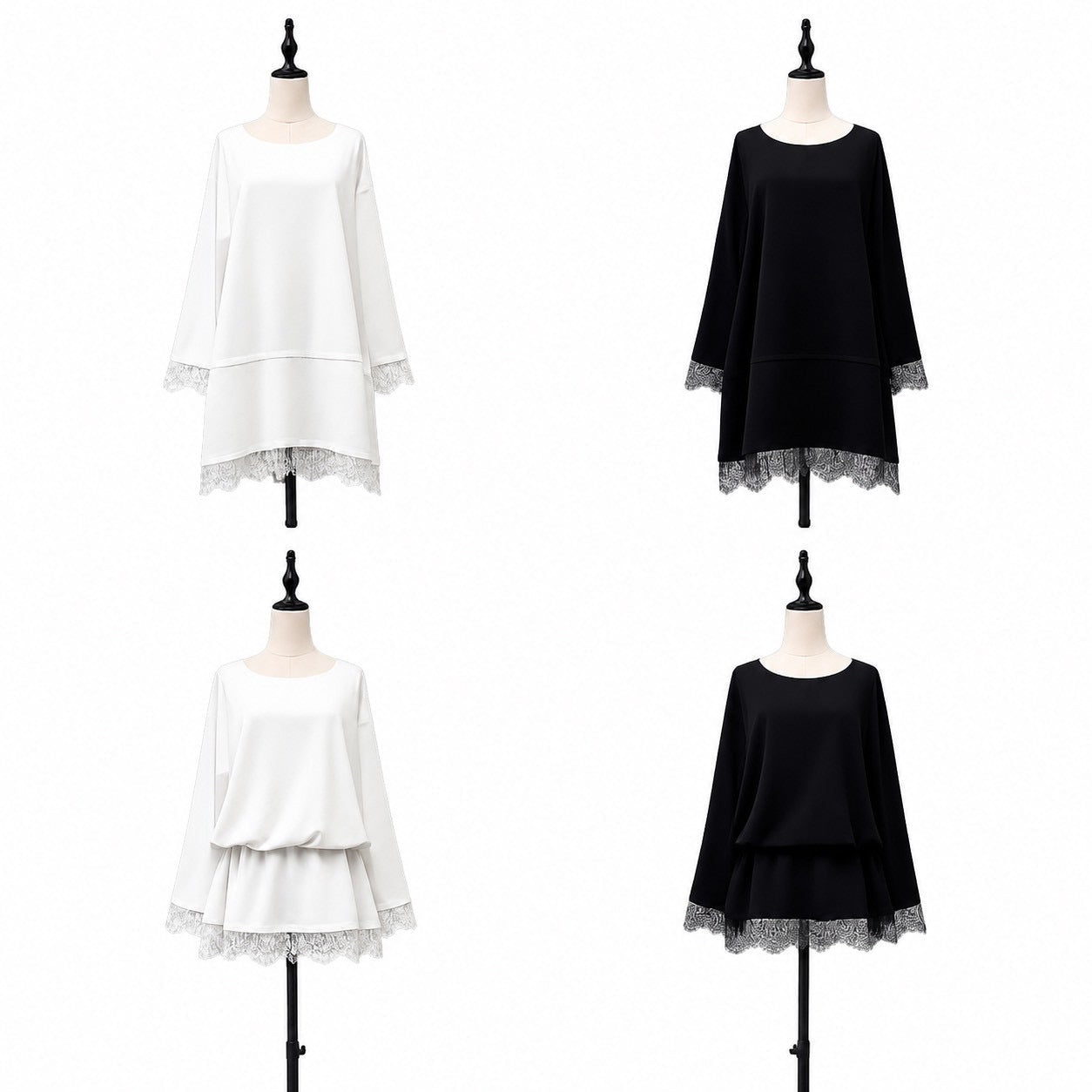 【siro de labonte 2026 AW vol.2】ハイツイストスムース-2wayレースドッキングプルオーバー - Champdelarose