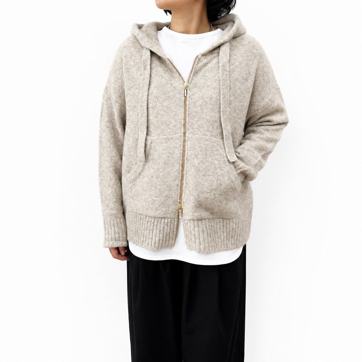 【siro de labonte 2026 AW vol.2】ホイップヤーン-ジップアップフーディー - Champdelarose