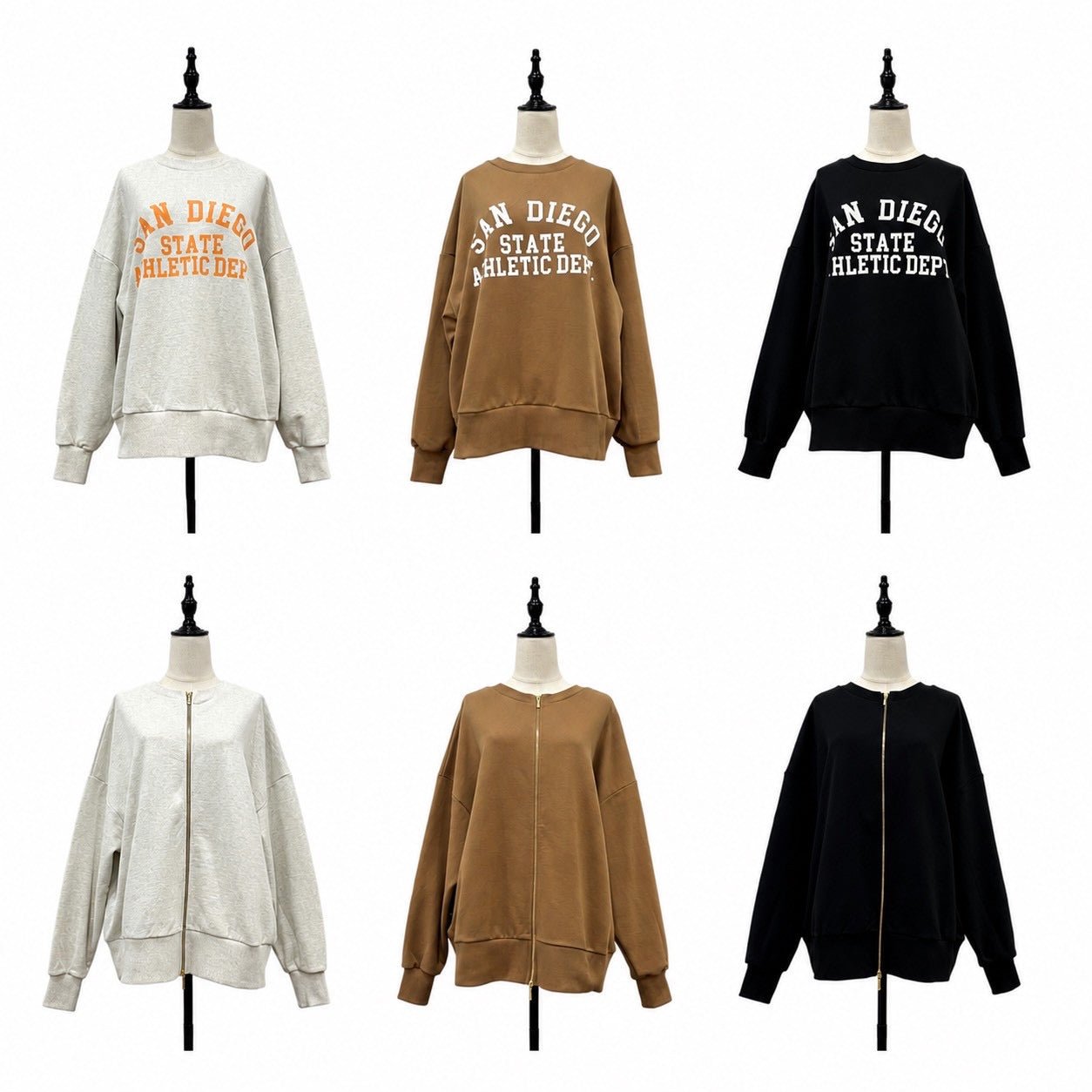 【siro de labonte 2026 AW vol.2】30/10スウェット-2wayジップアップワイドプルオーバー - Champdelarose