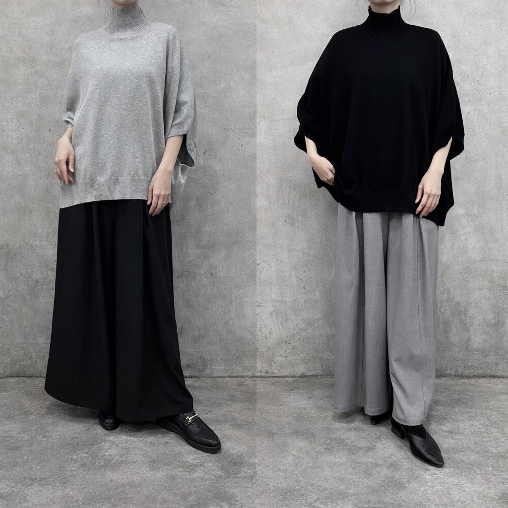 【siro de labonte 2026 AW】32/2COTTON highneck poncho vest - Champdelarose