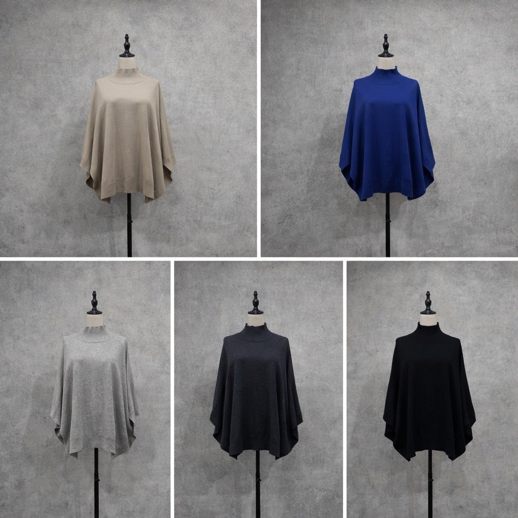 【siro de labonte 2026 AW】32/2COTTON highneck poncho vest - Champdelarose