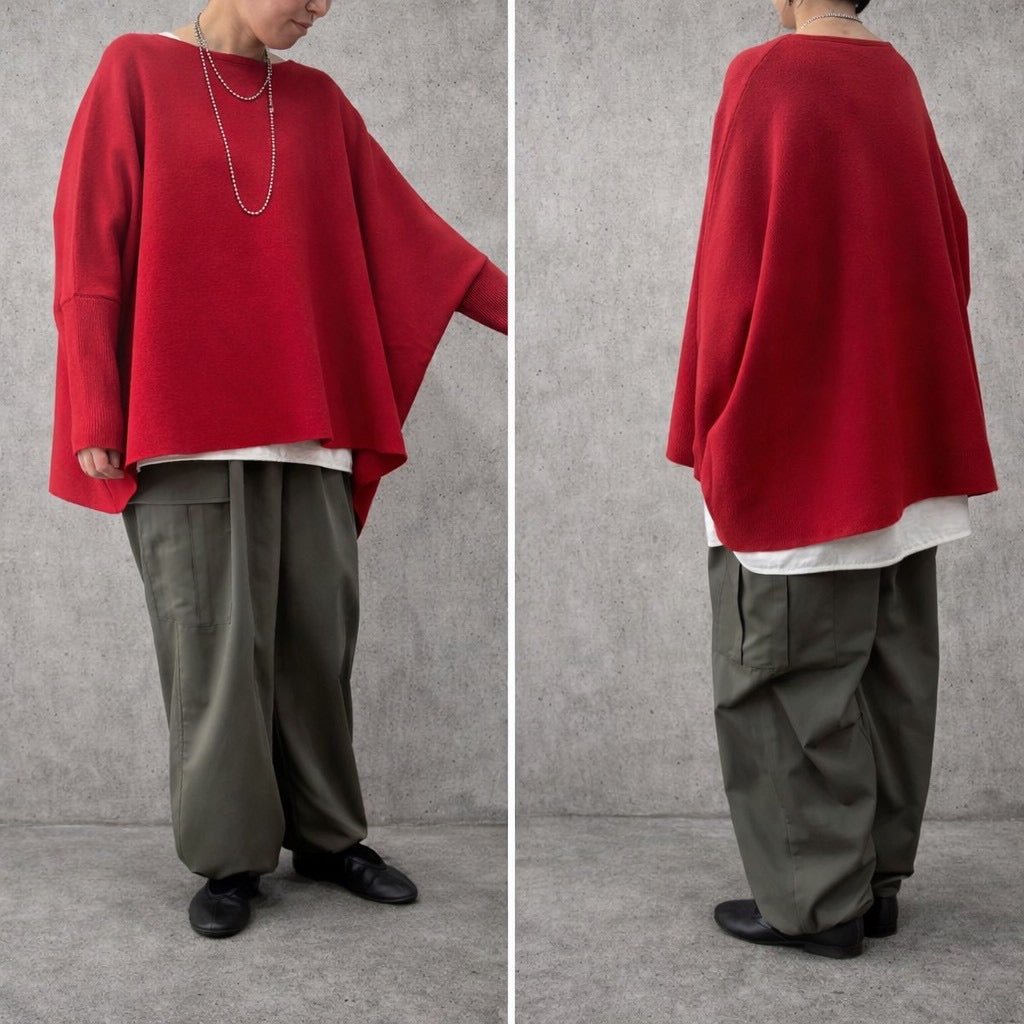 【siro de labonte 2026 AW】32/2COTTON plating nylon poncho pullover - Champdelarose