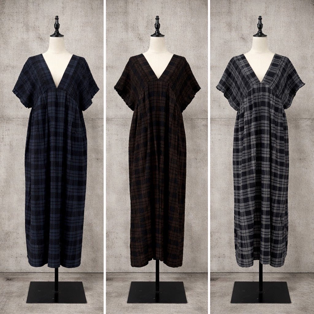 【siro de labonte 2026 AW】crinkle check shirring OP - Champdelarose