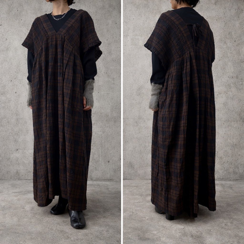 【siro de labonte 2026 AW】crinkle check shirring OP - Champdelarose