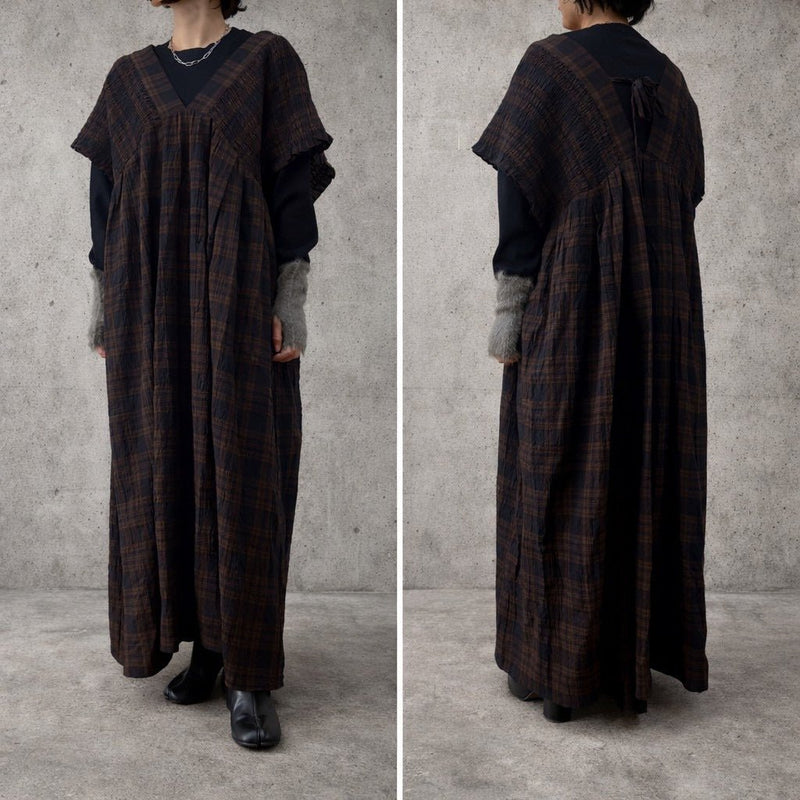 【siro de labonte 2026 AW】crinkle check shirring OP - Champdelarose