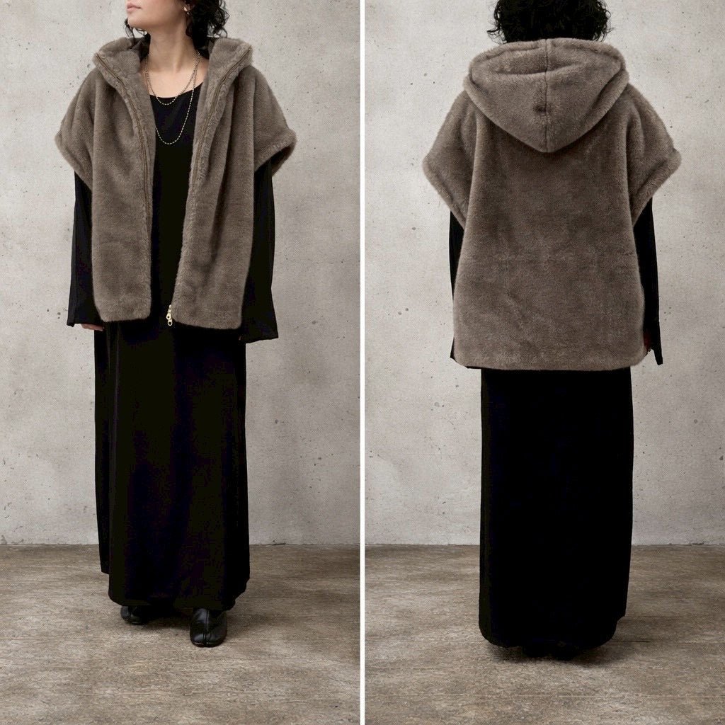 【siro de labonte 2026 AW】eco fur hoody vest - Champdelarose