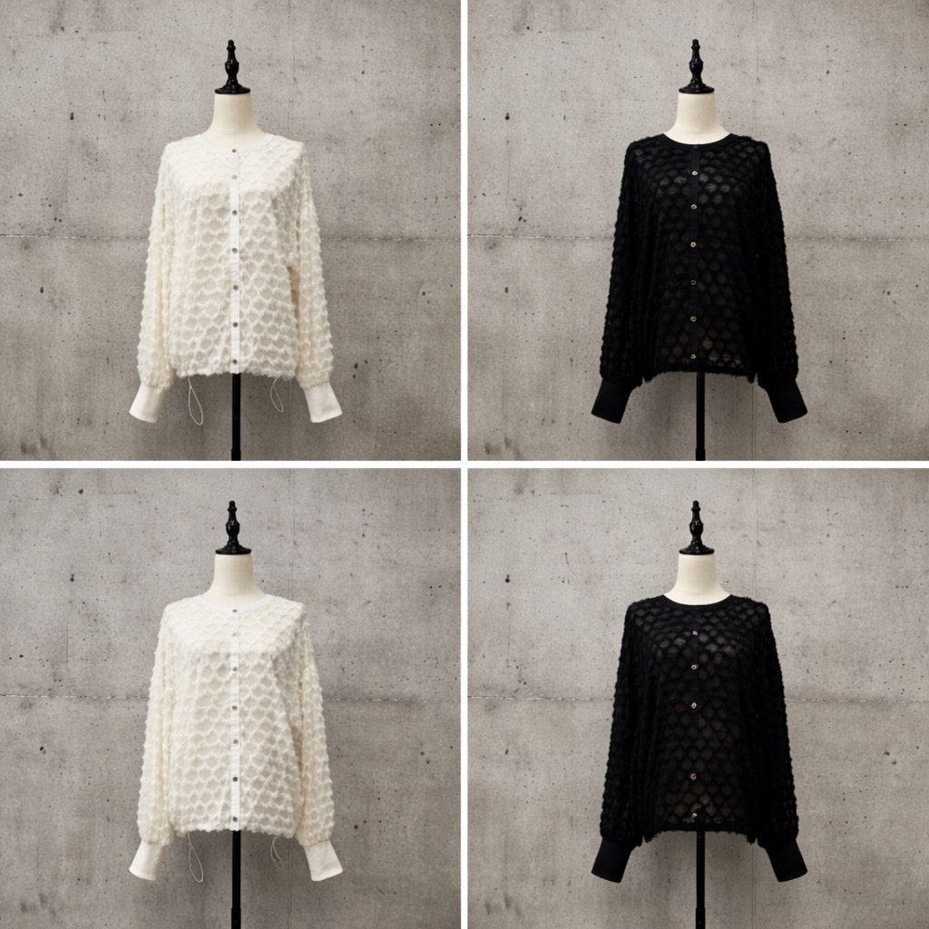 【siro de labonte 2026 AW】fringe jacquard 2way blouse - Champdelarose