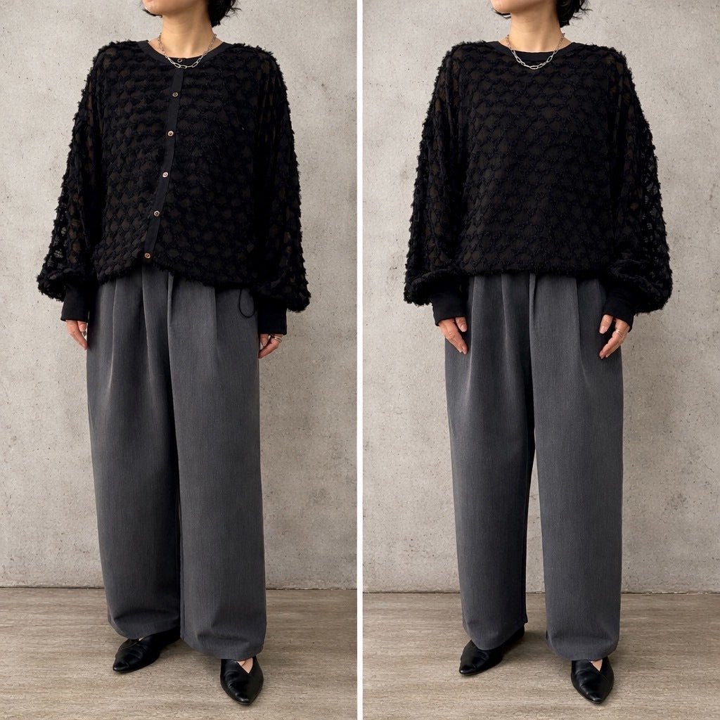 【siro de labonte 2026 AW】fringe jacquard 2way blouse - Champdelarose