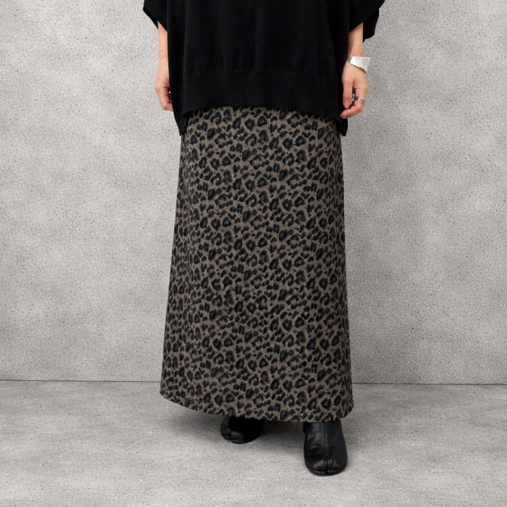 【siro de labonte 2026 AW】leopard lib pencil skirt - Champdelarose