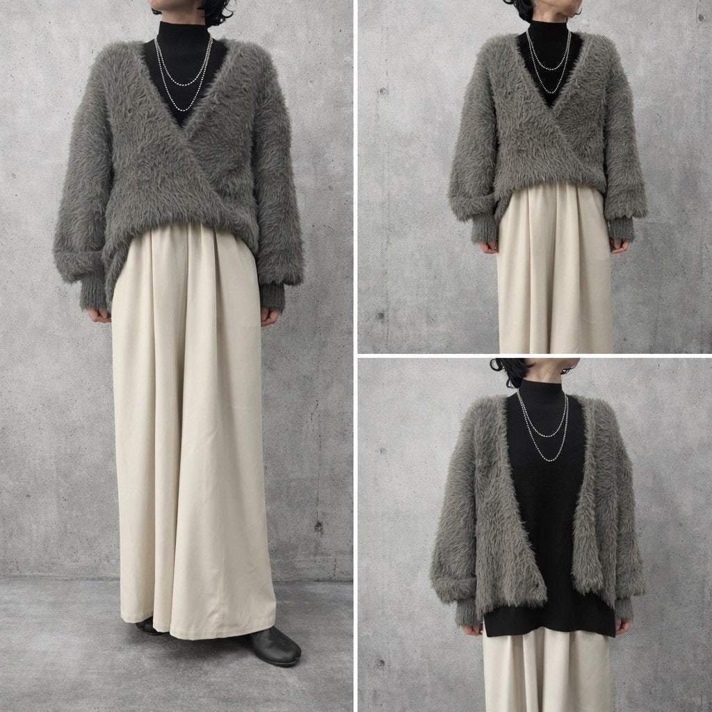 【siro de labonte 2026 AW】shaggy knit 2way cardigan - Champdelarose