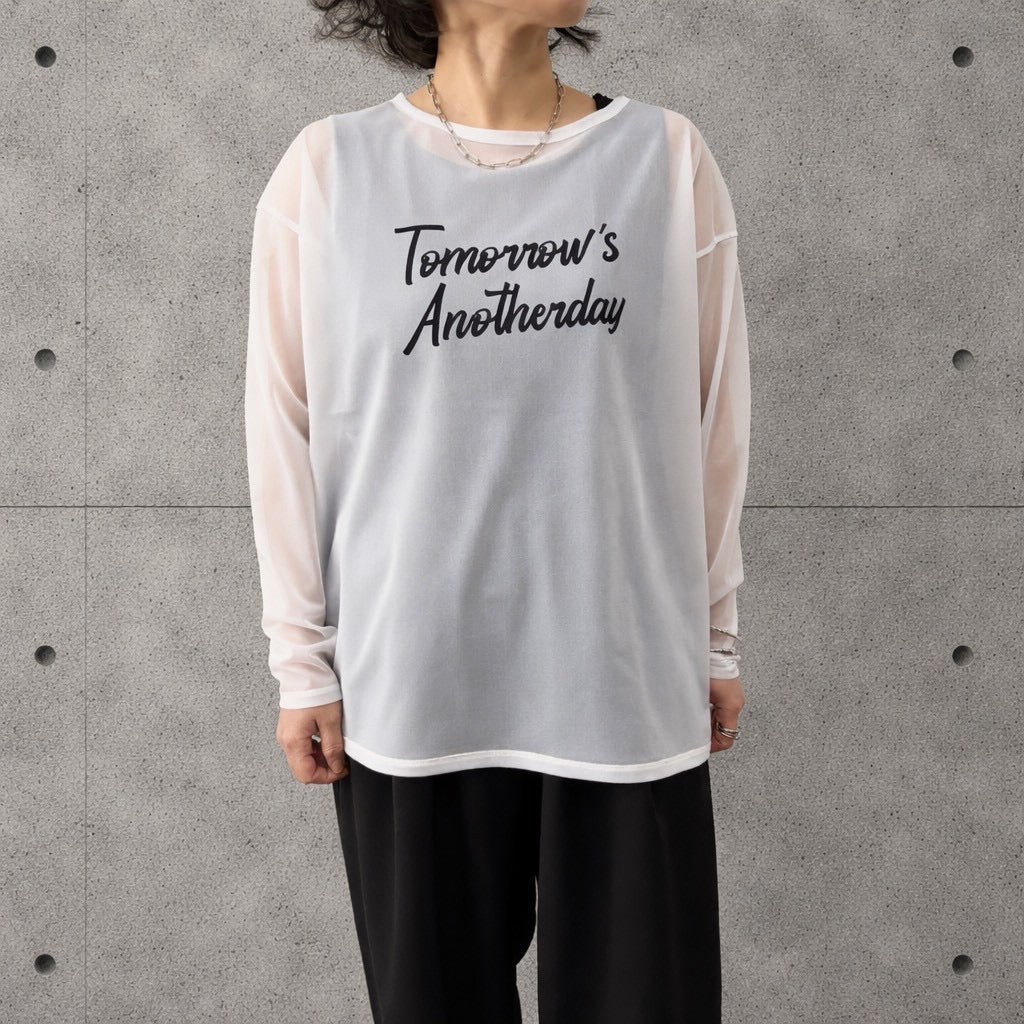 【siro de labonte 2026 AW】sheer georgette sheer L/S Tshirt - Champdelarose