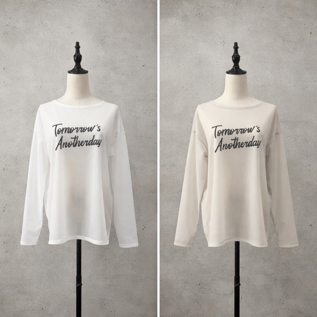 【siro de labonte 2026 AW】sheer georgette sheer L/S Tshirt - Champdelarose
