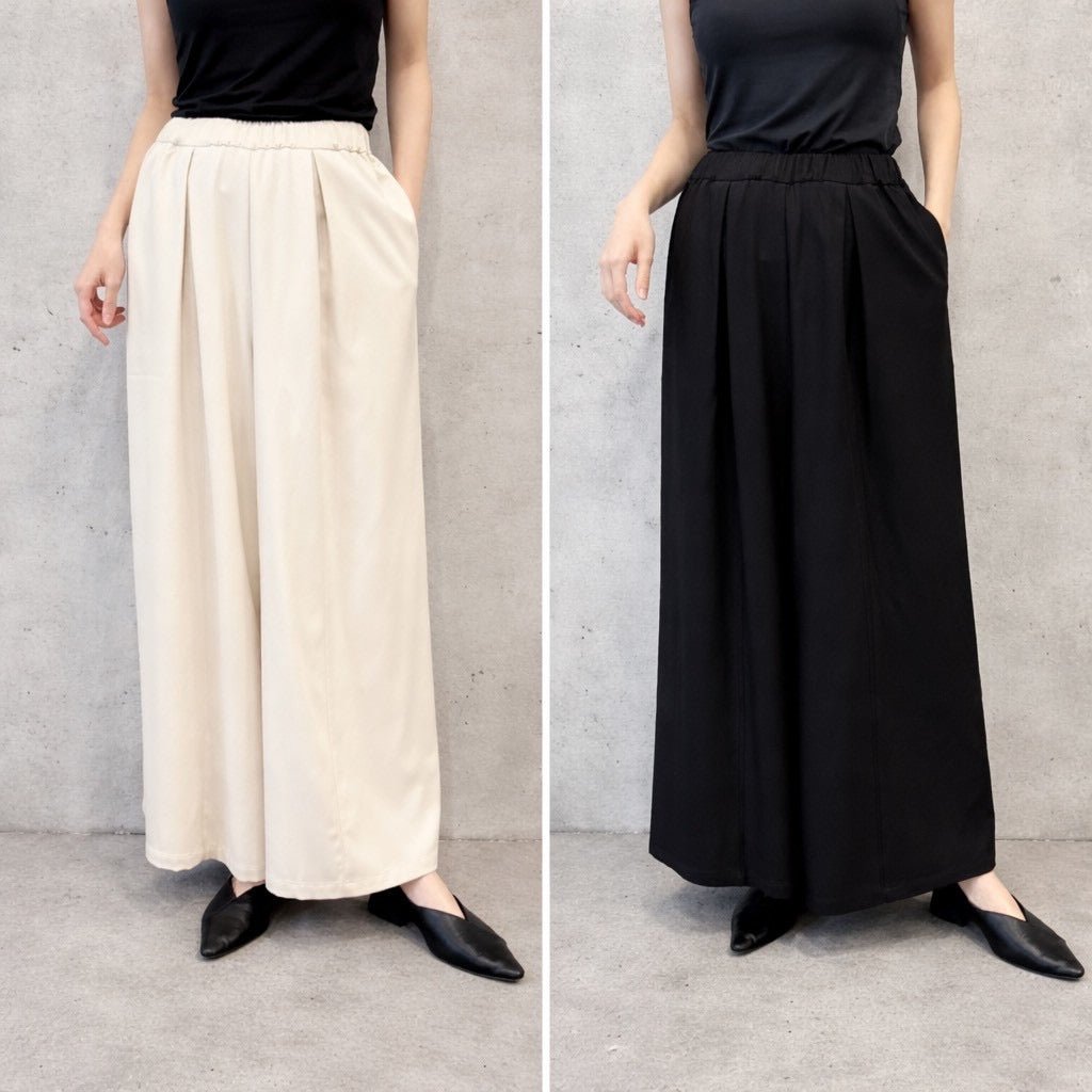 【siro de labonte 2026 AW】stretch shiny denim tuck buggy pants - Champdelarose