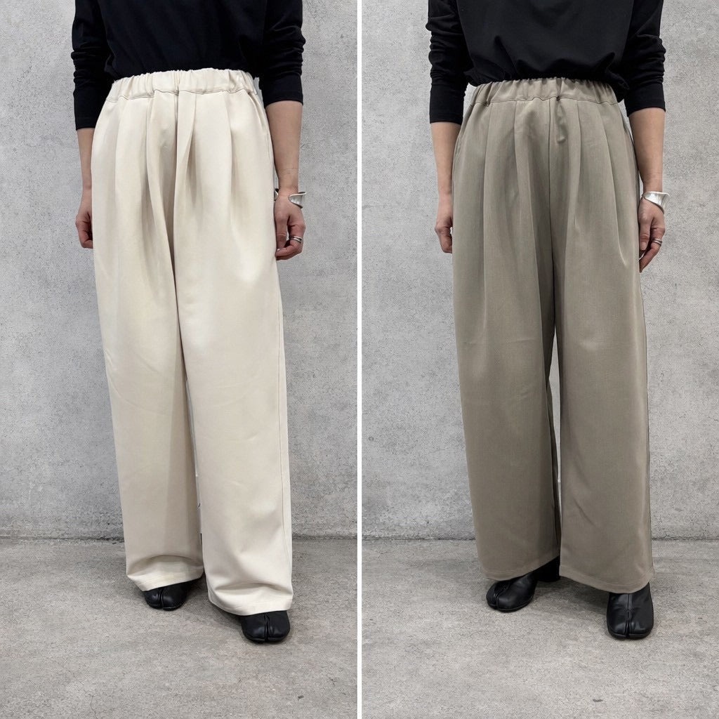【siro de labonte 2026 AW】stretch twill tuck easy pants - Champdelarose