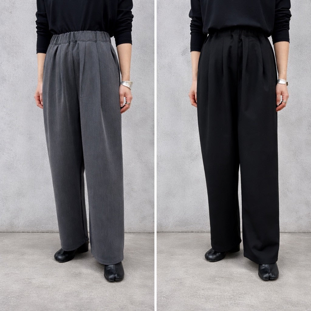 【siro de labonte 2026 AW】stretch twill tuck easy pants - Champdelarose