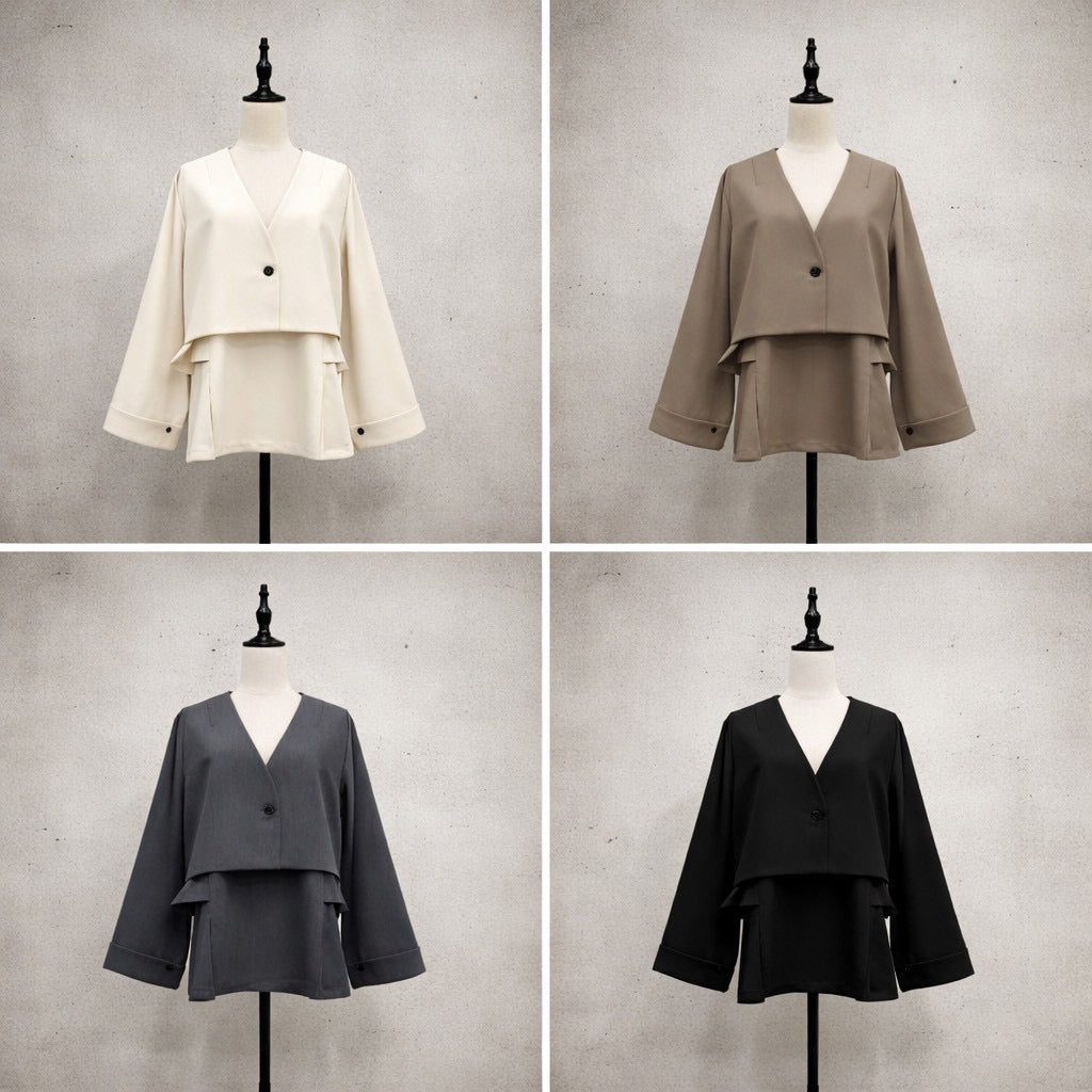 【siro de labonte 2026 AW】stretch twill vest set jacket - Champdelarose