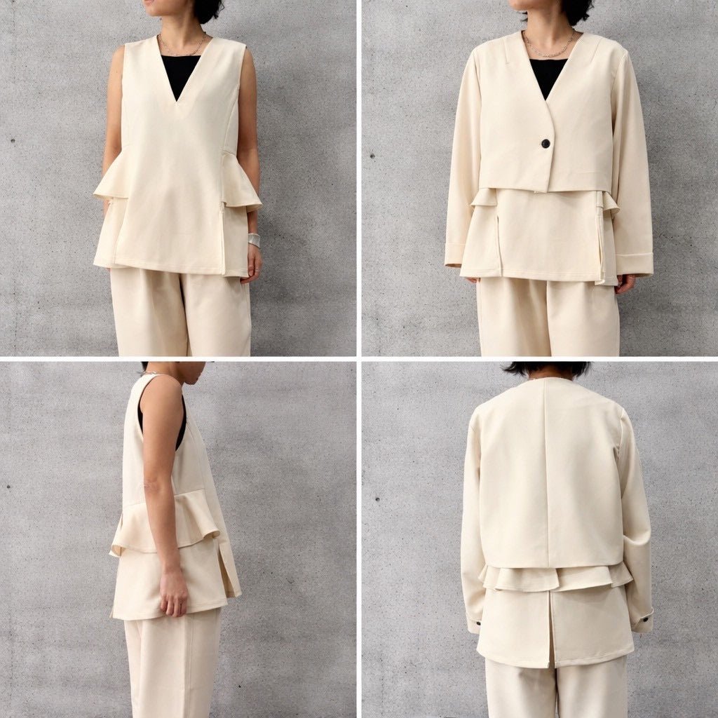 【siro de labonte 2026 AW】stretch twill vest set jacket - Champdelarose