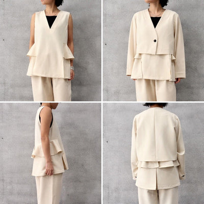 【siro de labonte 2026 AW】stretch twill vest set jacket - Champdelarose
