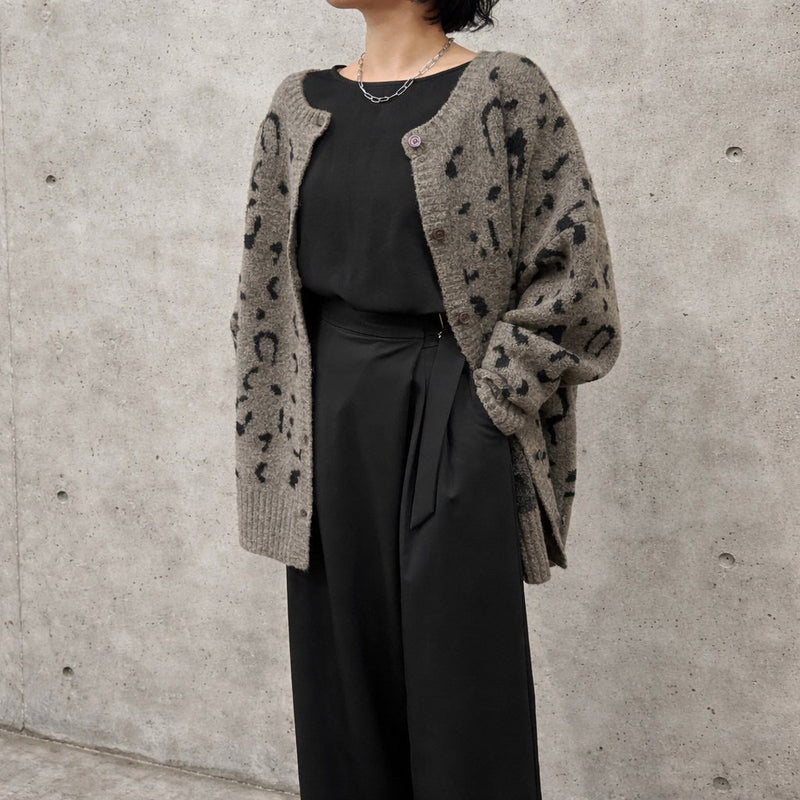 【siro de labonte 2026 AW】whip yarn leopard 2way cardigan - Champdelarose