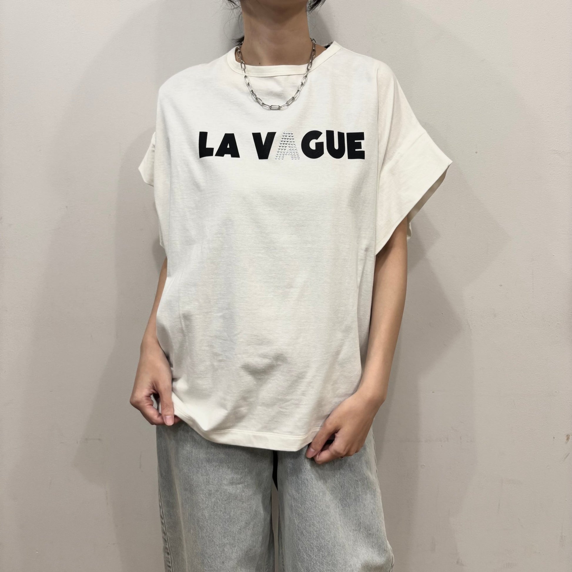 【siro de labonte 2026 spring＆summer】30/ - highgauge cotton LA VAGUEtuck sleeve Tshirt(ラバー＆メタル） - Champdelarose