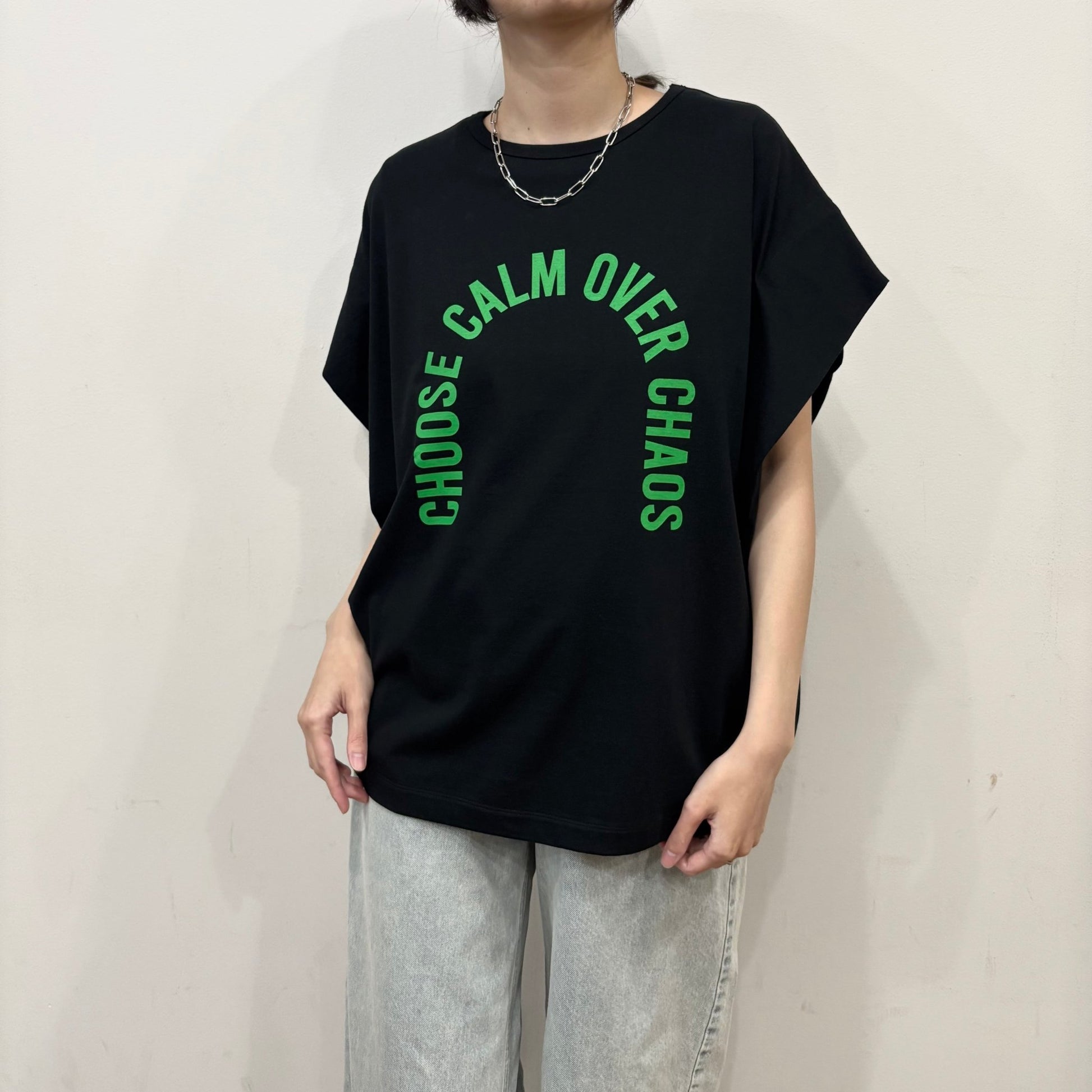 【siro de labonte 2026 spring＆summer】30/ - highgauge cotton message tuck sleeve Tshirt - Champdelarose