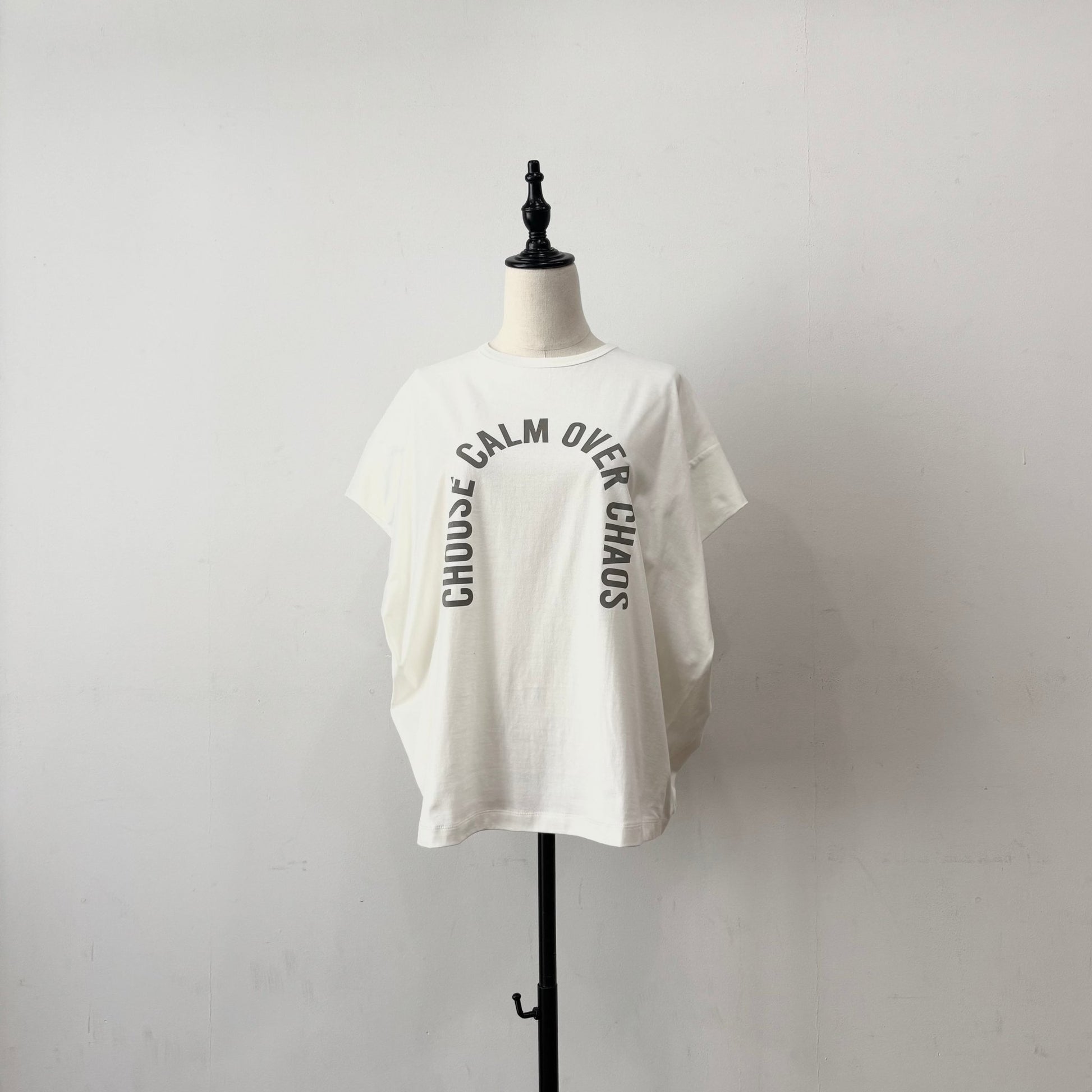 【siro de labonte 2026 spring＆summer】30/ - highgauge cotton message tuck sleeve Tshirt - Champdelarose