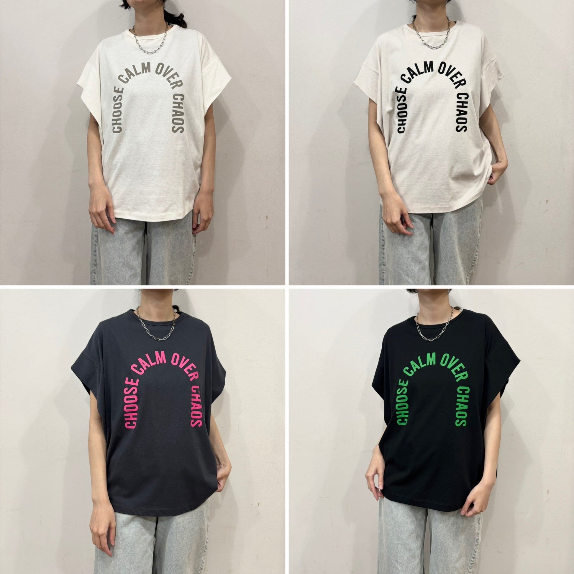 【siro de labonte 2026 spring＆summer】30/ - highgauge cotton message tuck sleeve Tshirt - Champdelarose