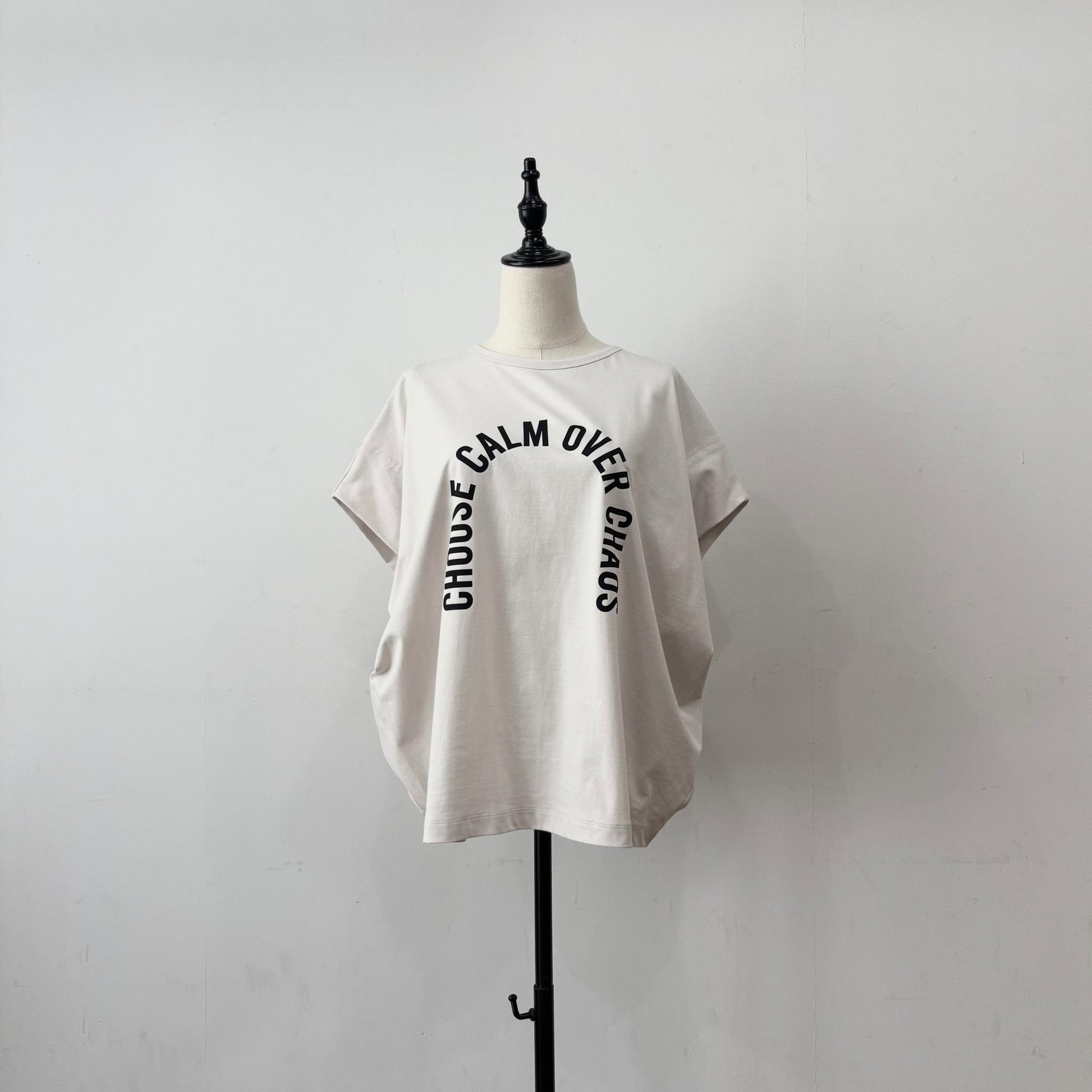 【siro de labonte 2026 spring＆summer】30/ - highgauge cotton message tuck sleeve Tshirt - Champdelarose