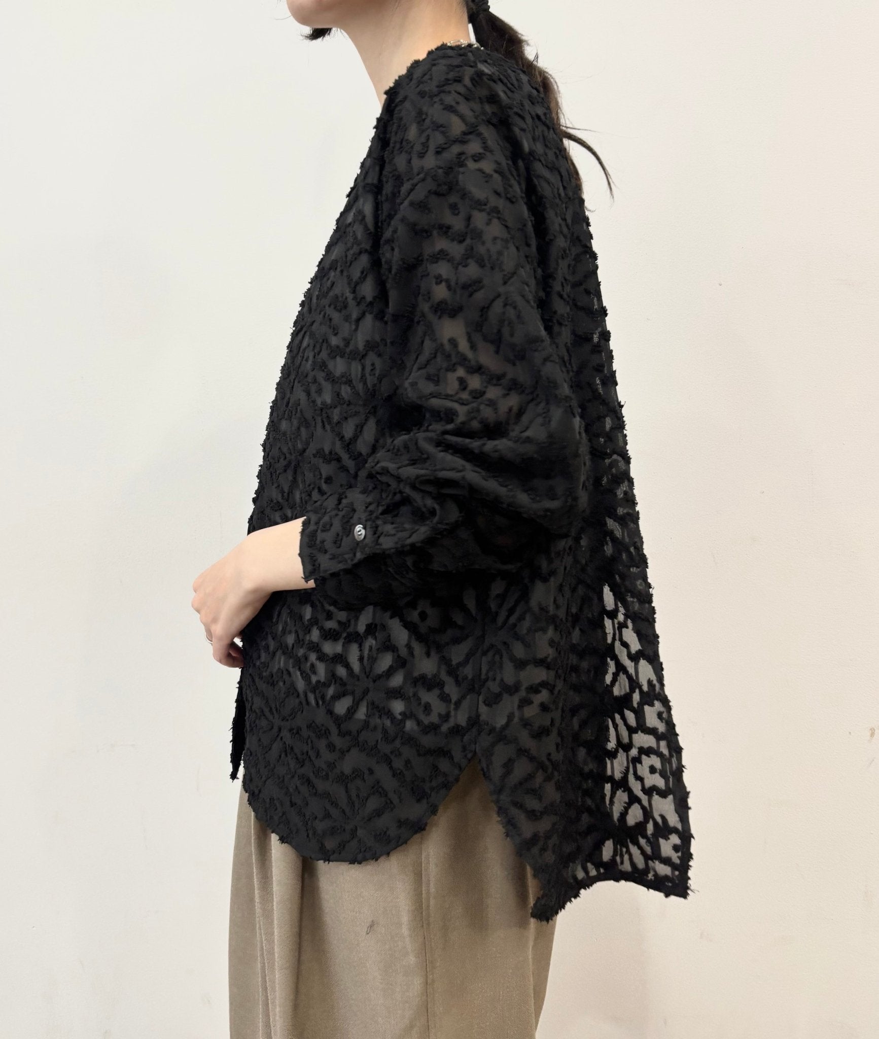 【siro de labonte 2026 spring＆summer】cut Jacquard design shirt - Champdelarose