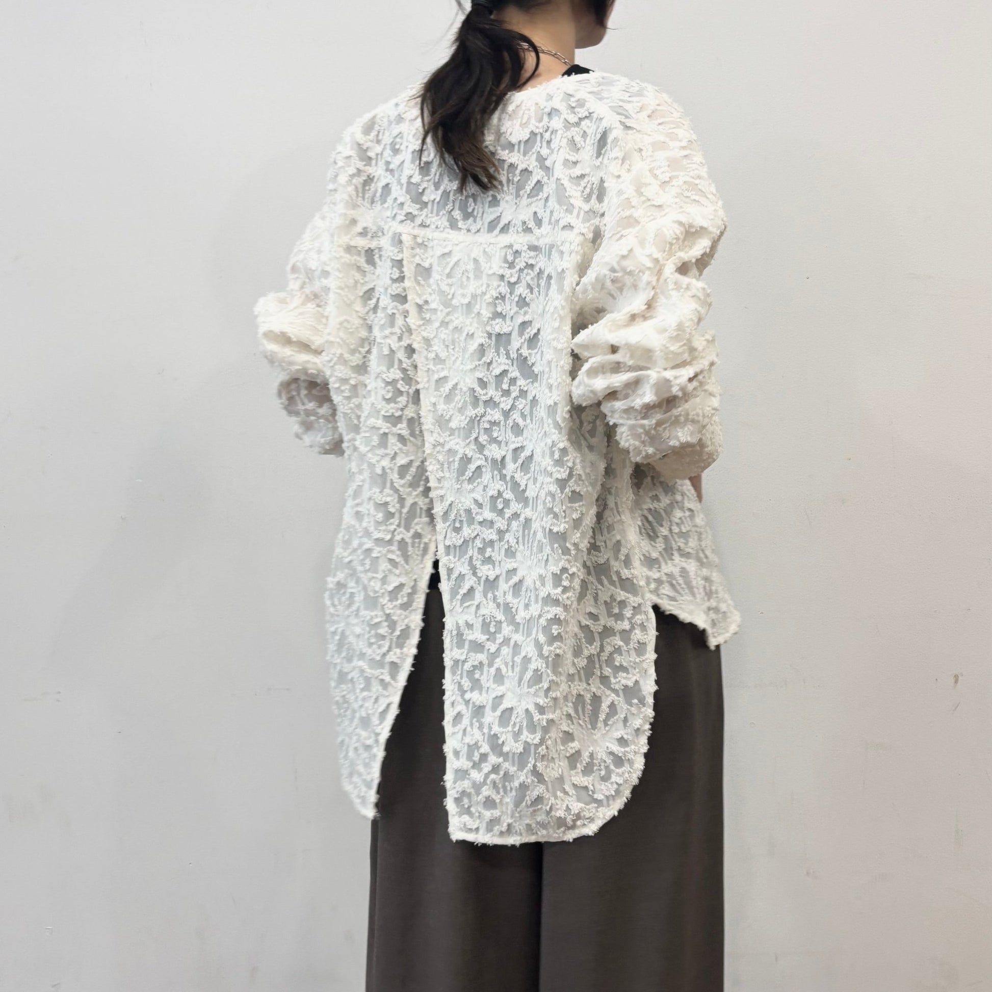 【siro de labonte 2026 spring＆summer】cut Jacquard design shirt - Champdelarose