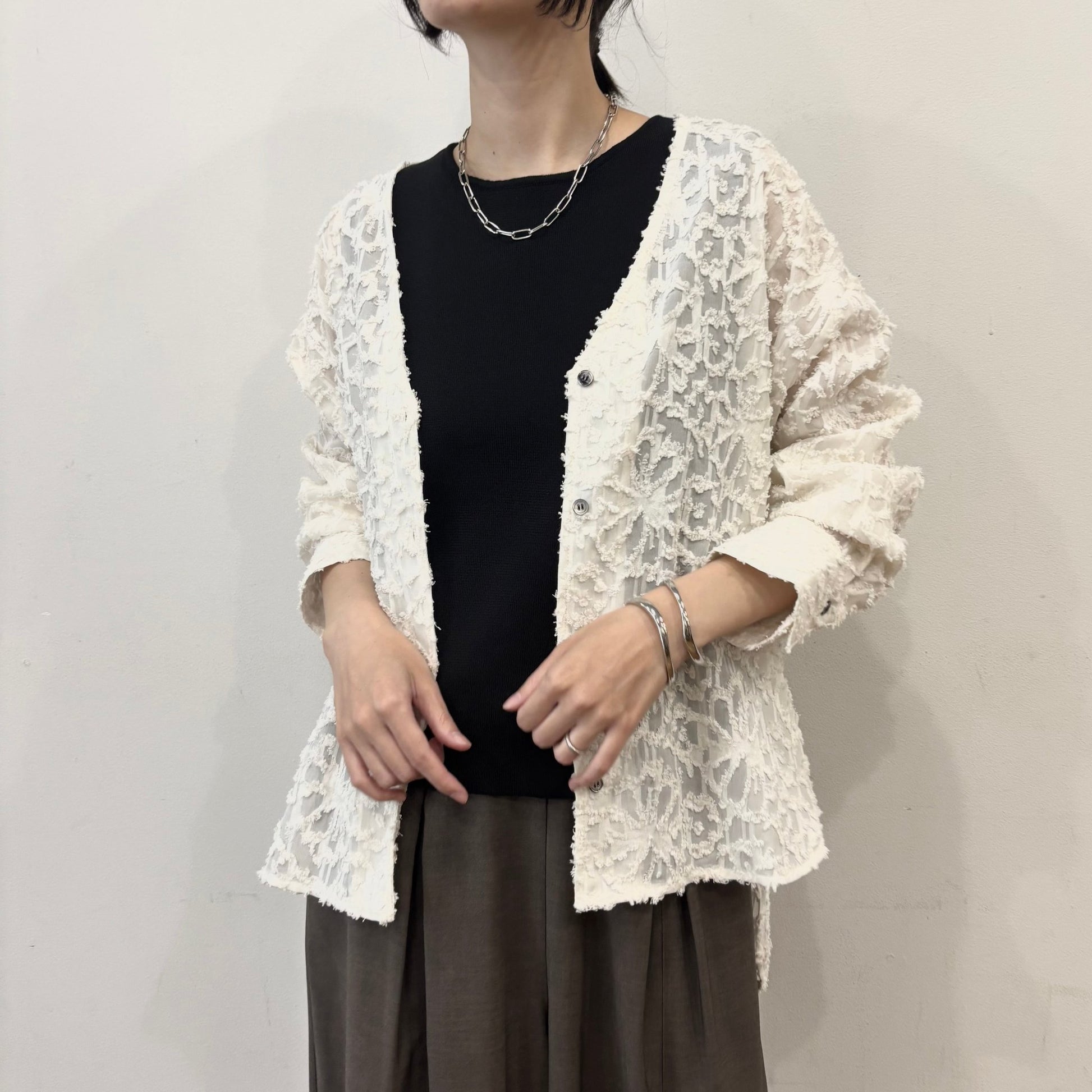【siro de labonte 2026 spring＆summer】cut Jacquard design shirt - Champdelarose