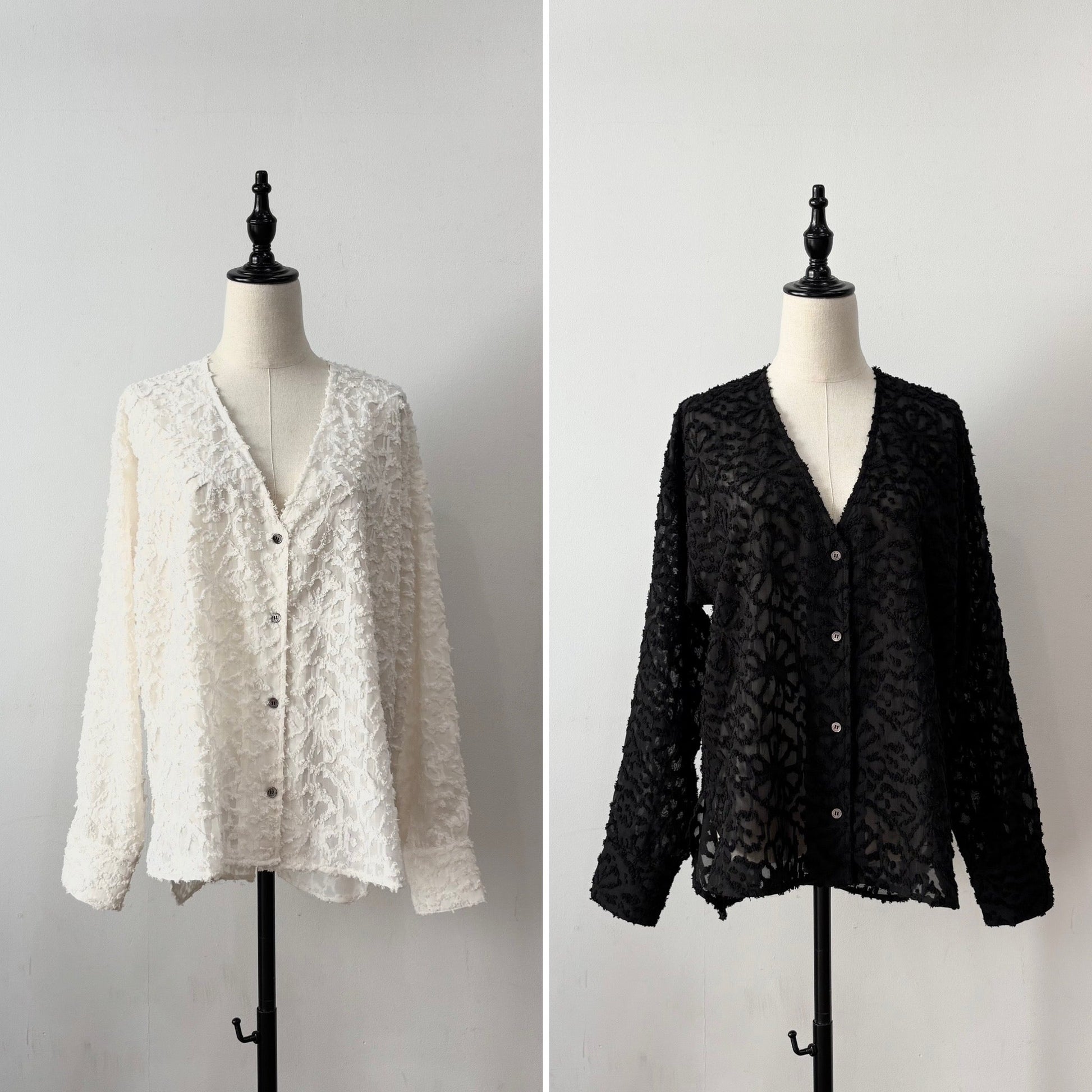 【siro de labonte 2026 spring＆summer】cut Jacquard design shirt - Champdelarose