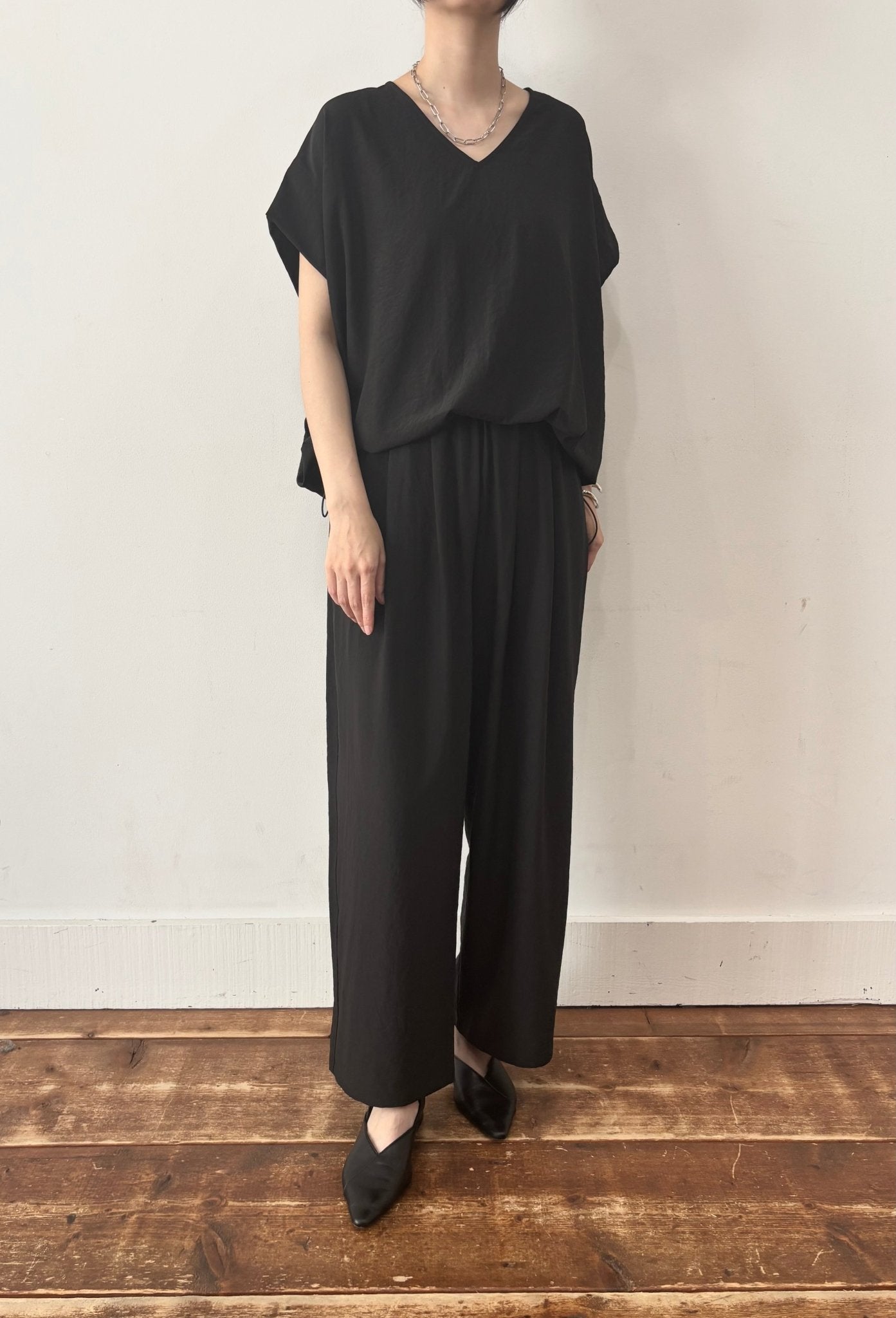 【siro de labonte 2026 spring＆summer】hightwist smooth tuck easy pants - Champdelarose