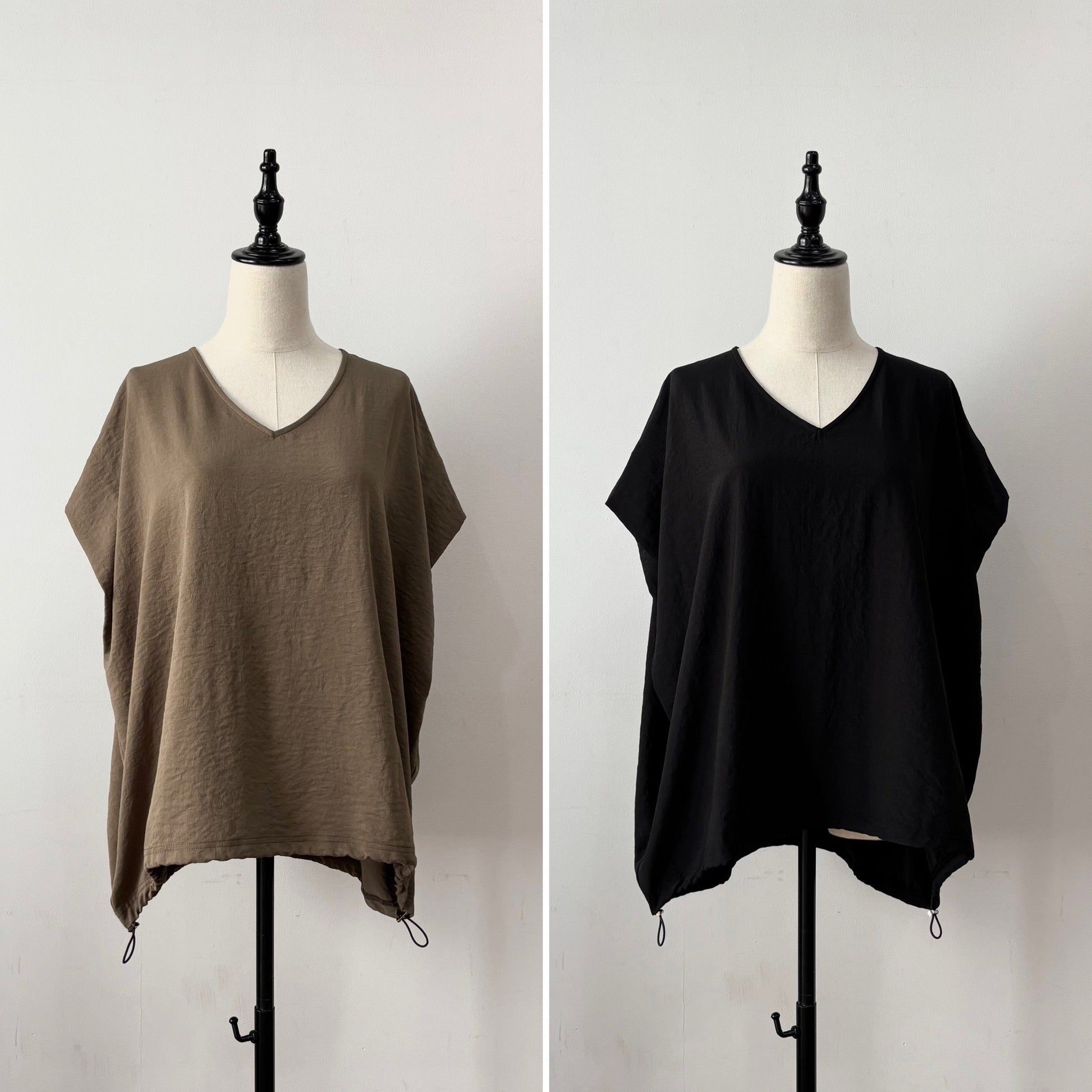 【siro de labonte 2026 spring＆summer】hightwist smooth Vneck tucksleeve pullover - Champdelarose