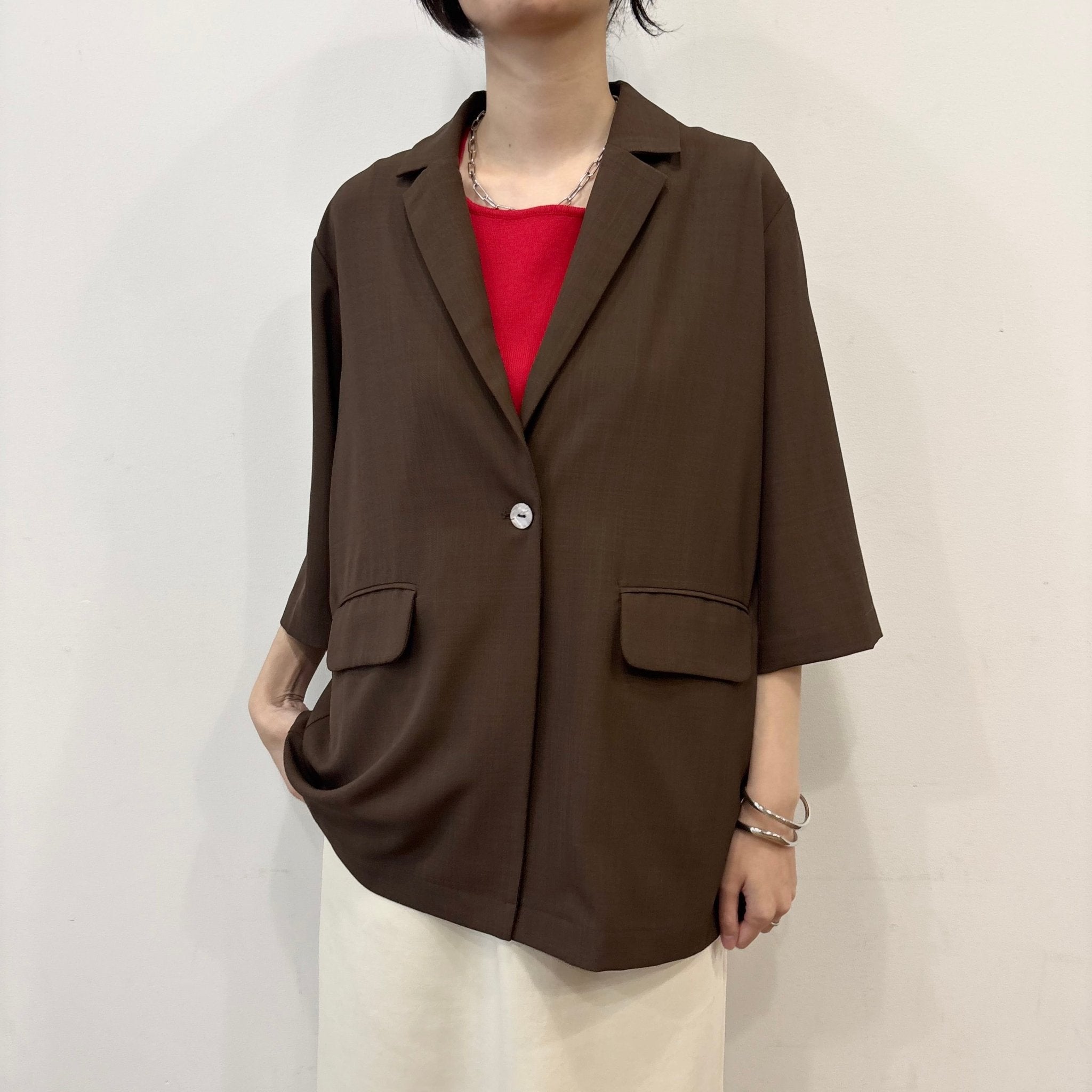 【siro de labonte 2026 spring＆summer】linen like hightwist half sleeve jacket - Champdelarose