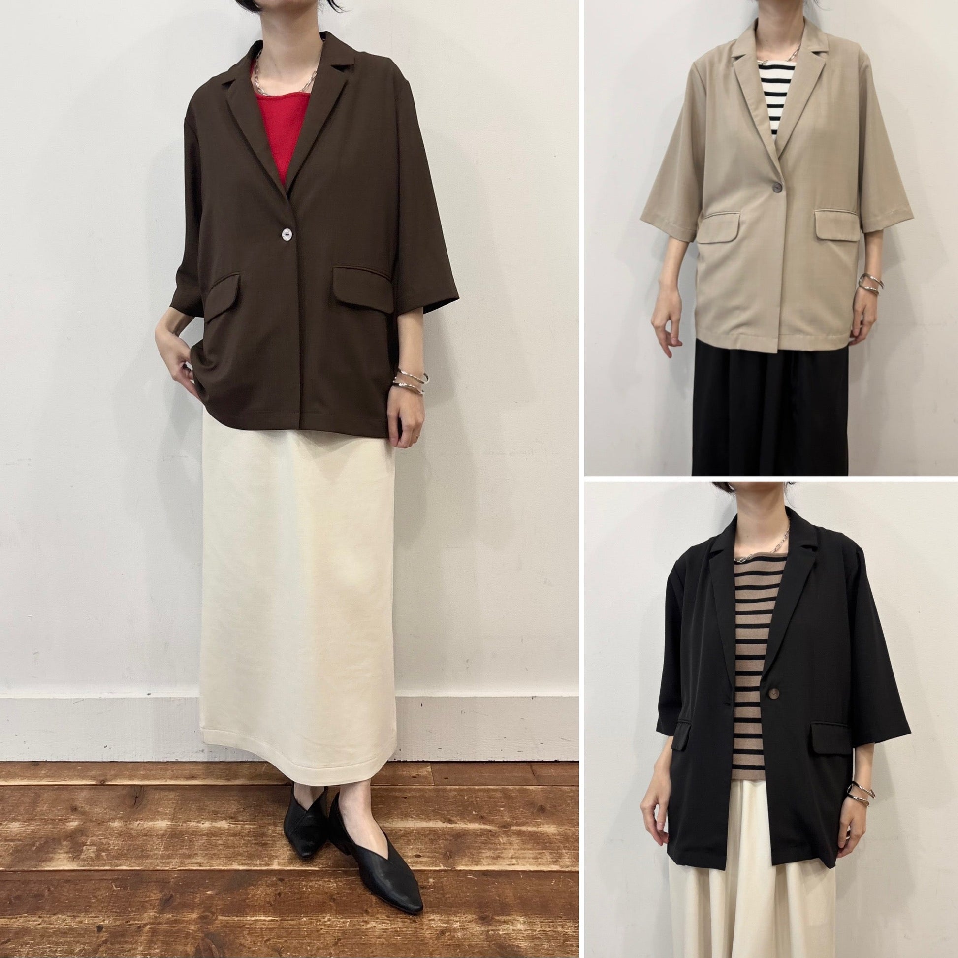【siro de labonte 2026 spring＆summer】linen like hightwist half sleeve jacket - Champdelarose