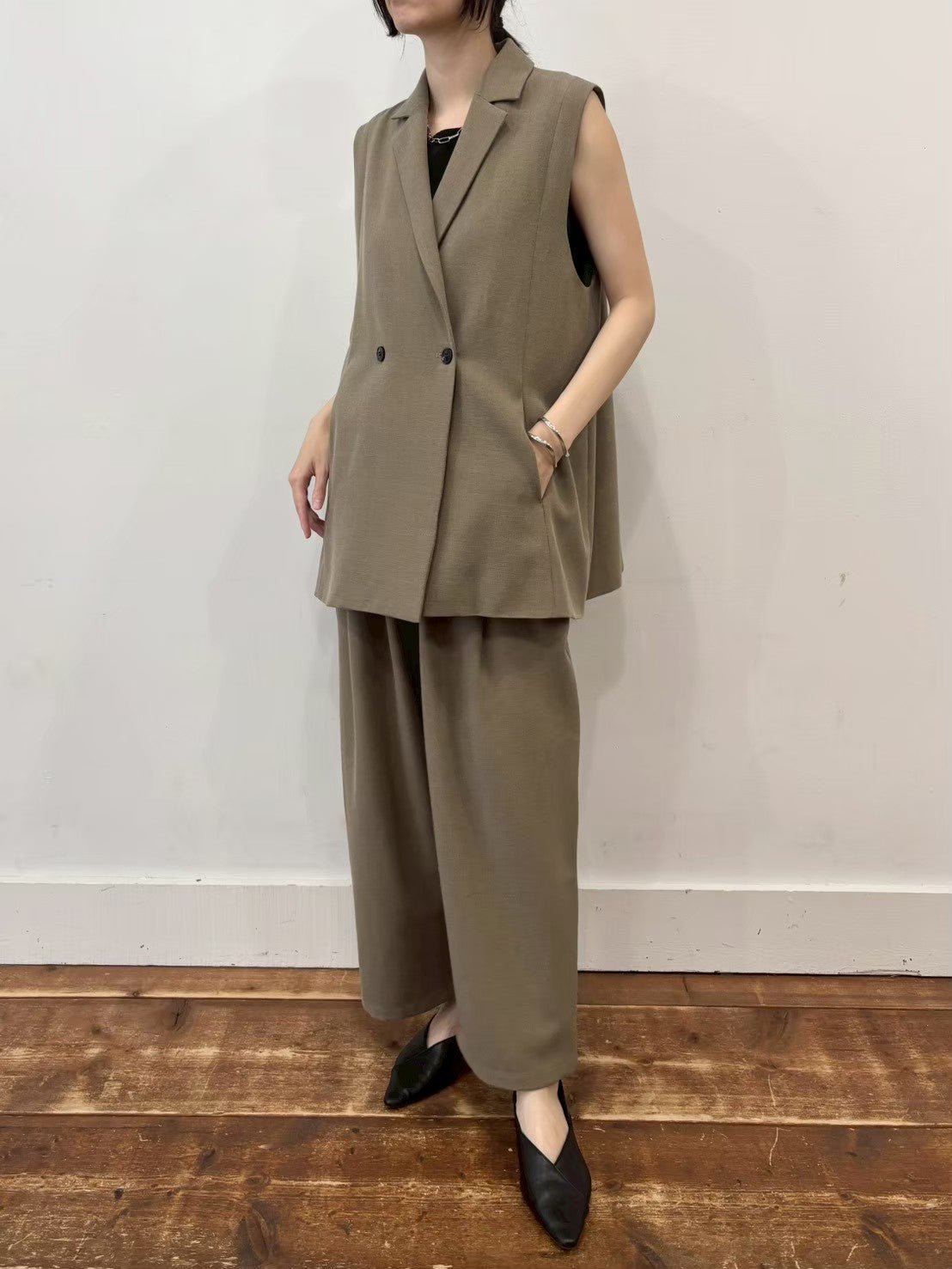 【siro de labonte 2026 spring＆summer】stretch twill tailored vest - Champdelarose