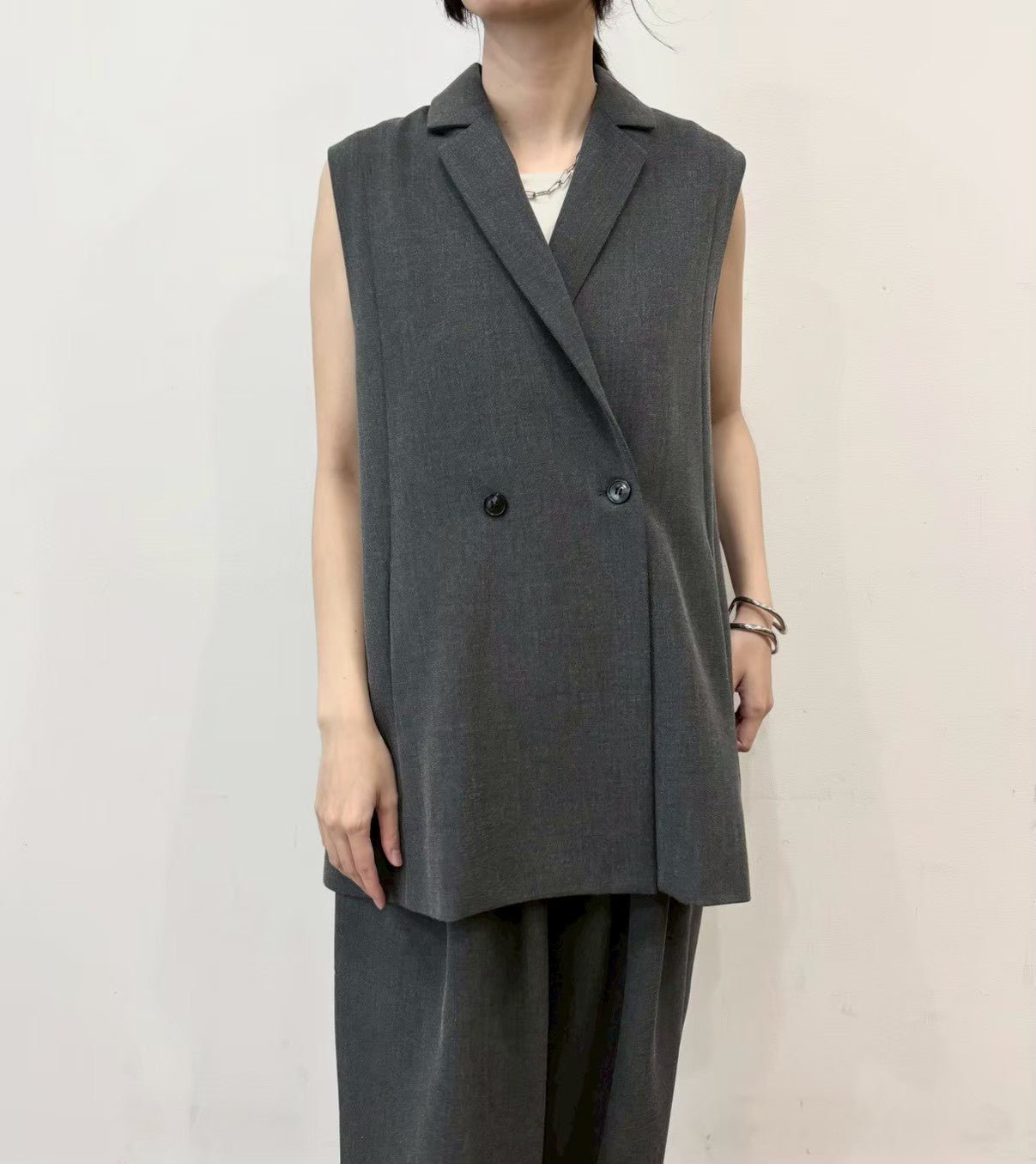 【siro de labonte 2026 spring＆summer】stretch twill tailored vest - Champdelarose