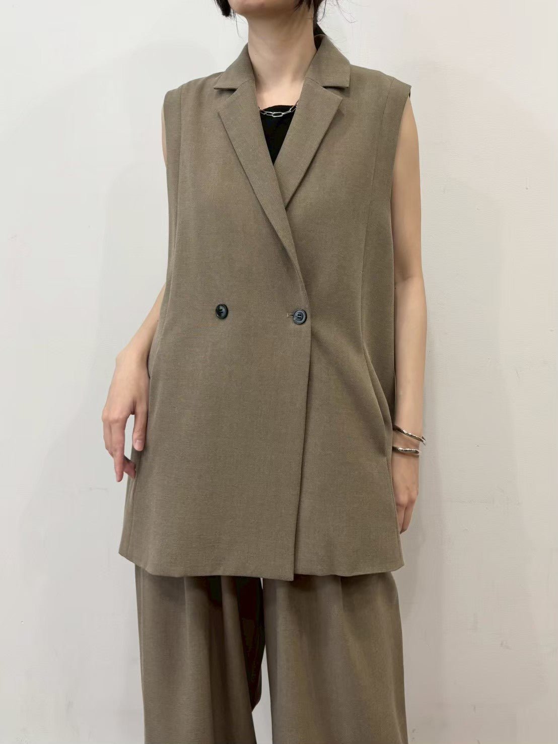 【siro de labonte 2026 spring＆summer】stretch twill tailored vest - Champdelarose