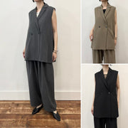 【siro de labonte 2026 spring＆summer】stretch twill tailored vest - Champdelarose