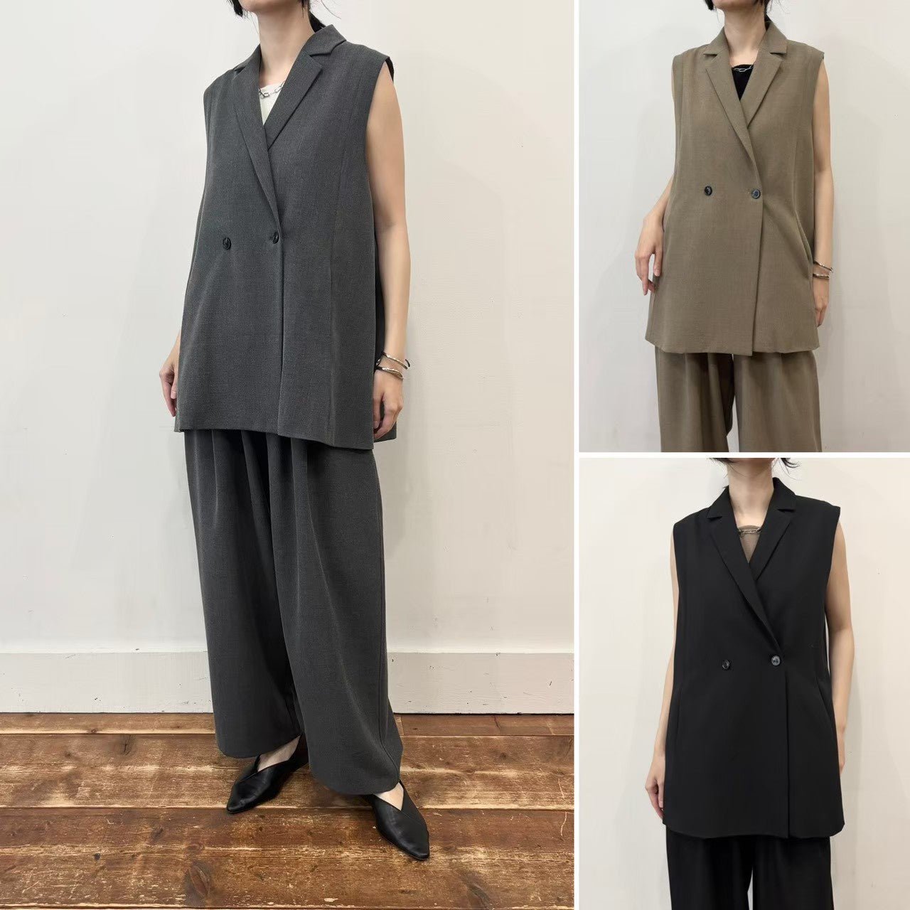 【siro de labonte 2026 spring＆summer】stretch twill tailored vest - Champdelarose