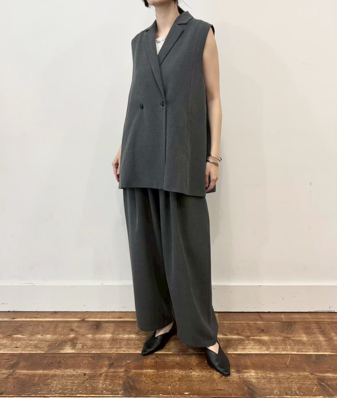 【siro de labonte 2026 spring＆summer】stretch twill tuck easy pants - Champdelarose