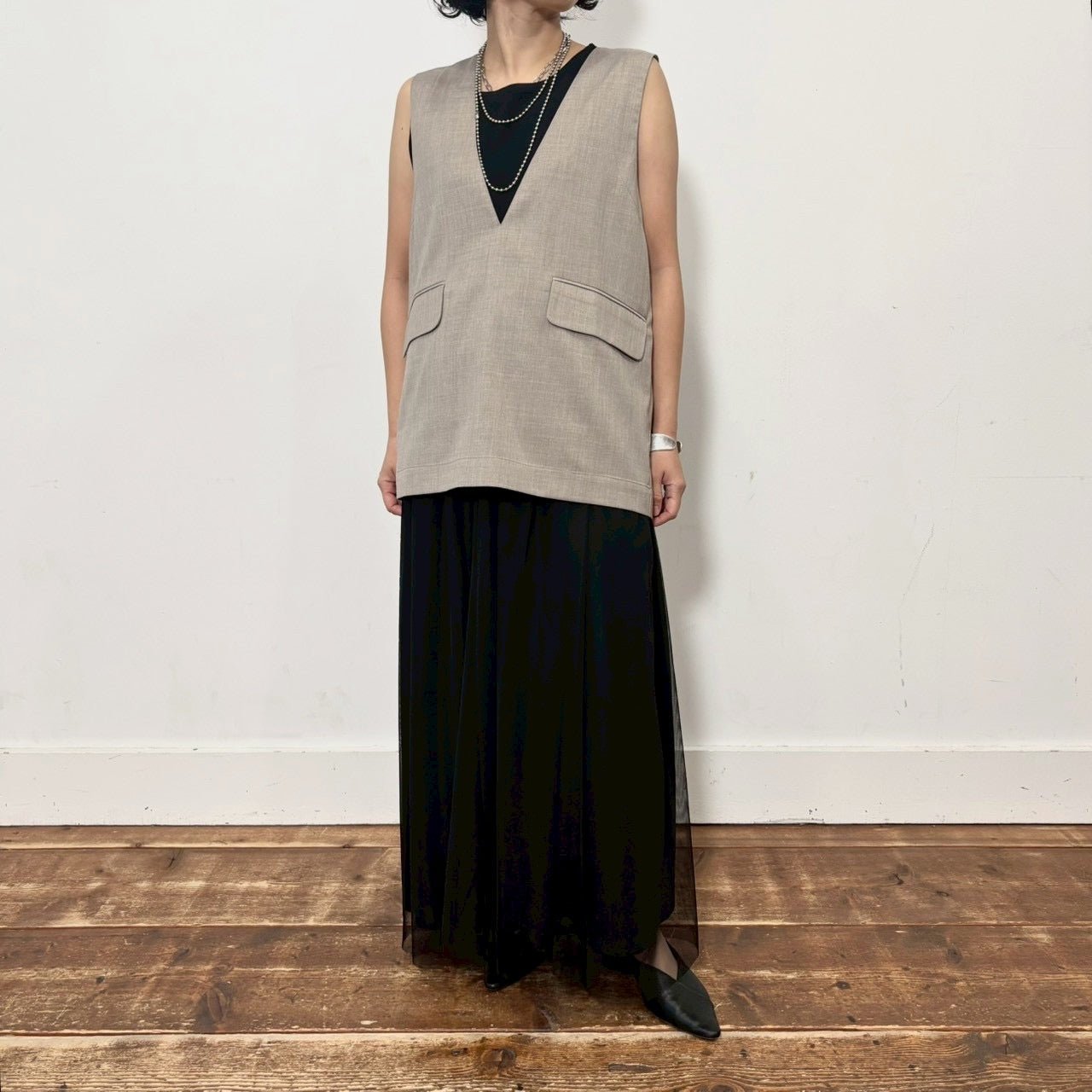 【siro de labonte 2026 SS vol.2】backslit vest - Champdelarose