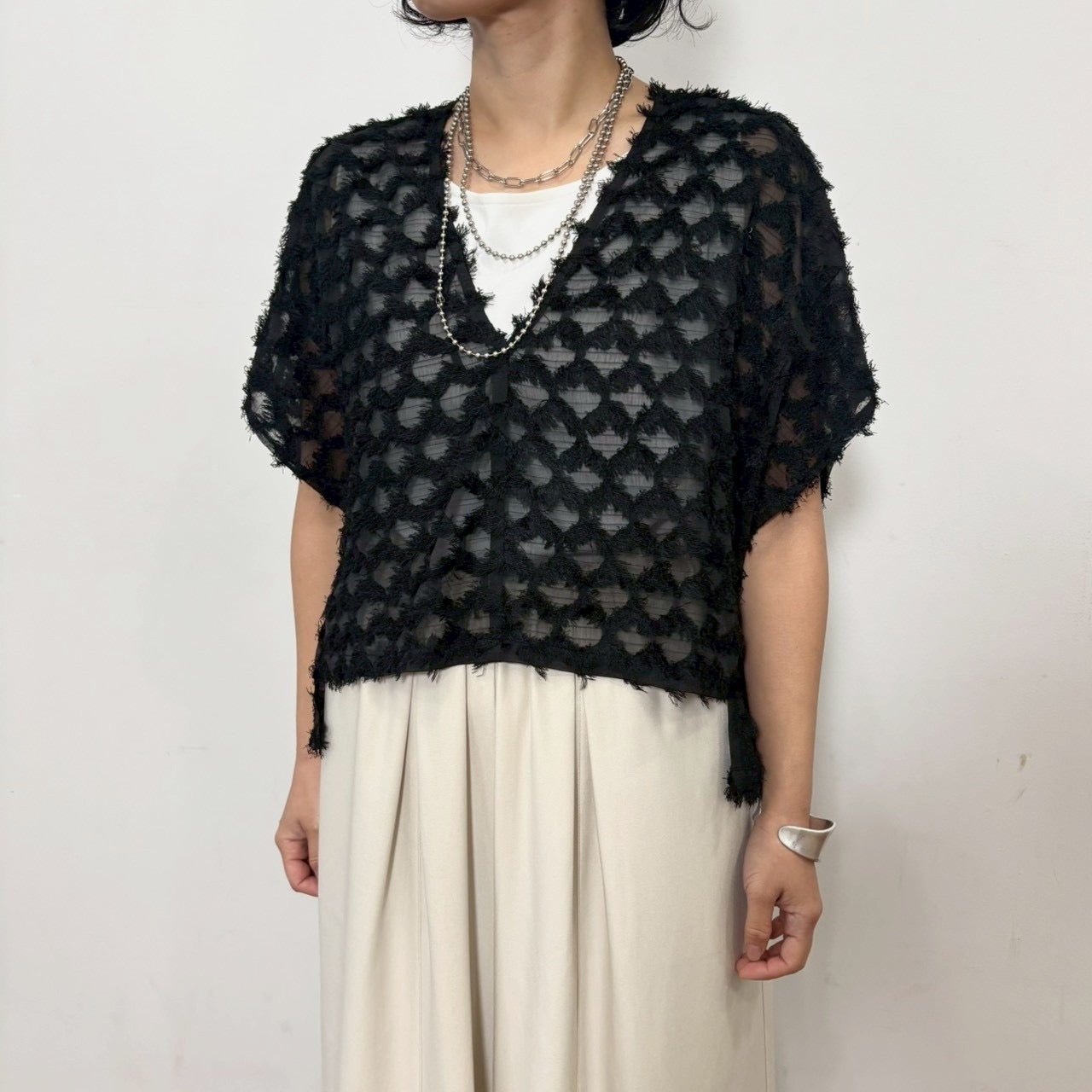 【siro de labonte 2026 SS vol.2】fringe jacquard design vest - Champdelarose