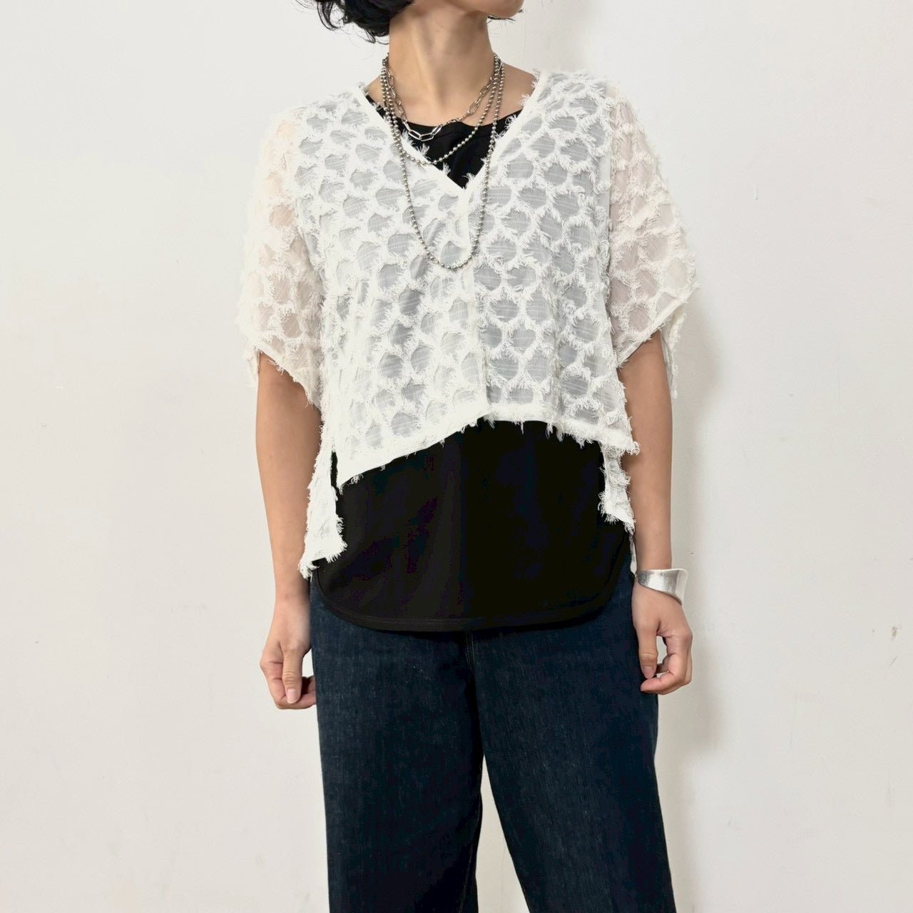 【siro de labonte 2026 SS vol.2】fringe jacquard design vest - Champdelarose