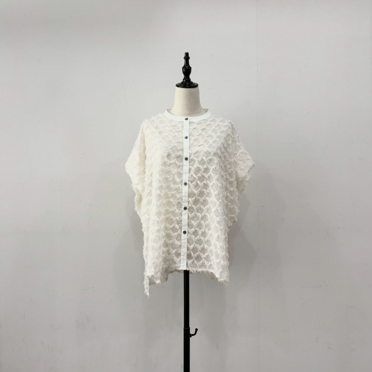 【siro de labonte 2026 SS vol.2】fringe jacquard tuck sleeve blouse - Champdelarose