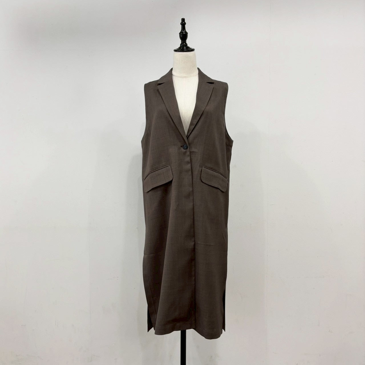 【siro de labonte 2026 SS vol.2】linen like twill long gilet - Champdelarose
