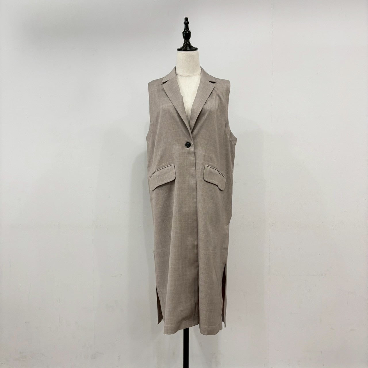 【siro de labonte 2026 SS vol.2】linen like twill long gilet - Champdelarose