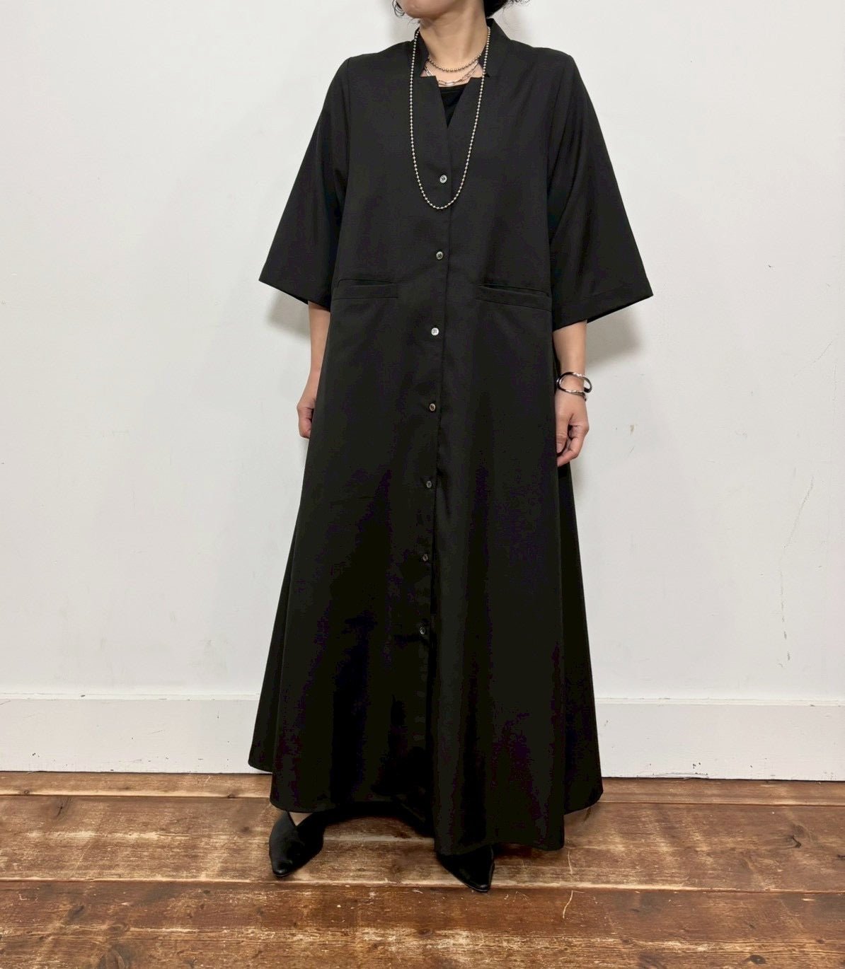 【siro de labonte 2026 SS vol.2】linen like twill long shirt OP - Champdelarose